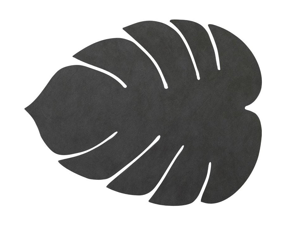 [product_category]-Lind Dna Leaf Placemat Nupo Leather L, Black-Lind DNA-5711905519805-990072-LIN-1