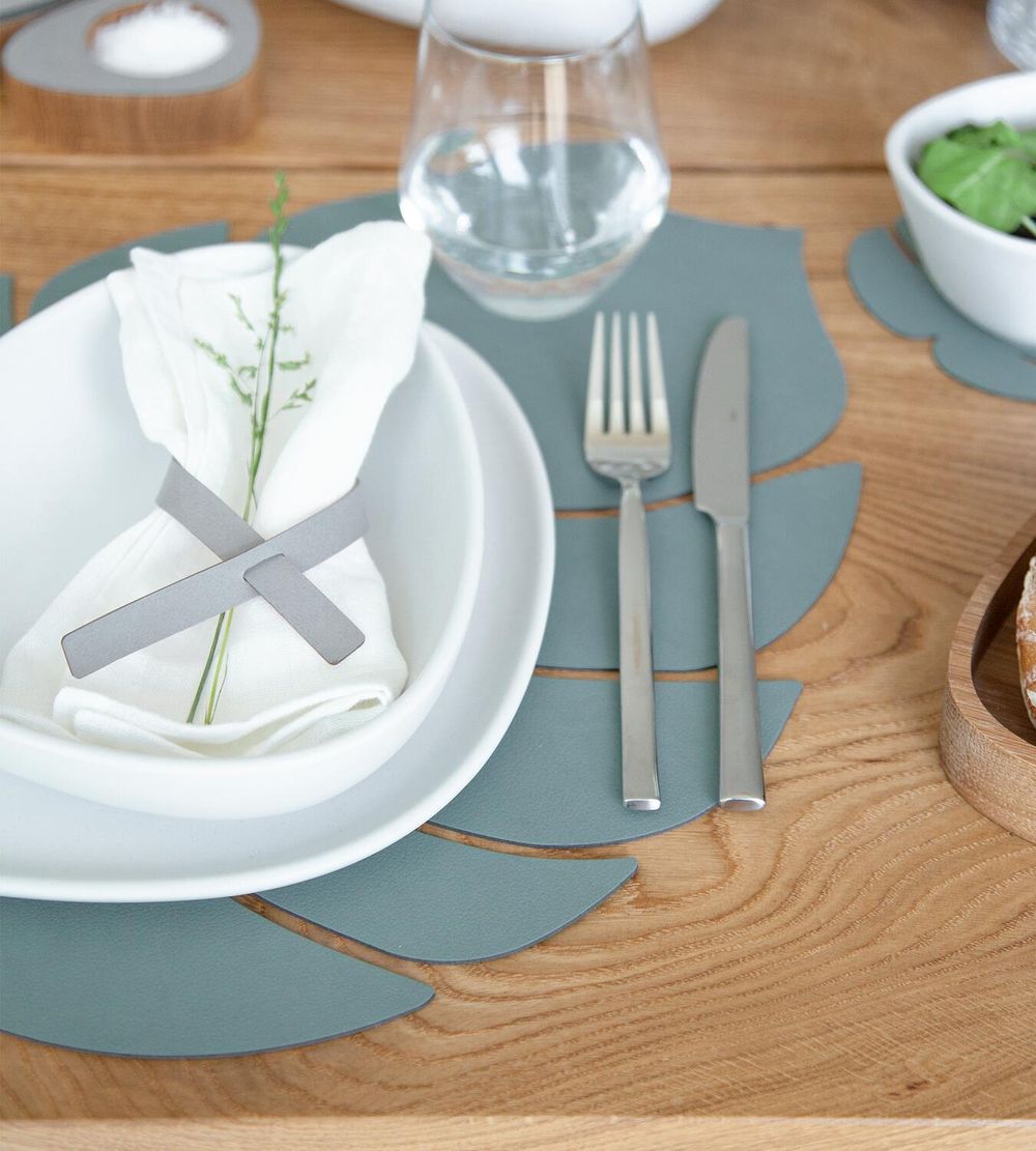 [product_category]-Lind Dna Leaf Placemat Nupo Leather L, Pastel Green-Lind DNA-5711905518136-989951-LIN-2
