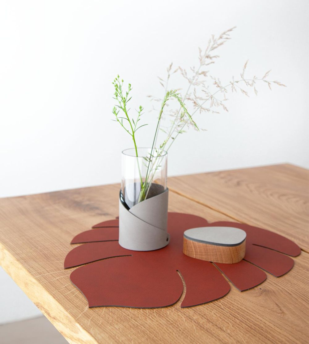 [product_category]-Lind Dna Leaf Placemat Nupo Leather L, Sienna-Lind DNA-5711905519928-990084-LIN-4