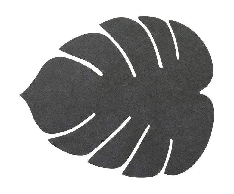 [product_category]-Lind Dna Leaf Placemat Nupo Leather S, Black-Lind DNA-5711905519812-990073-LIN-2
