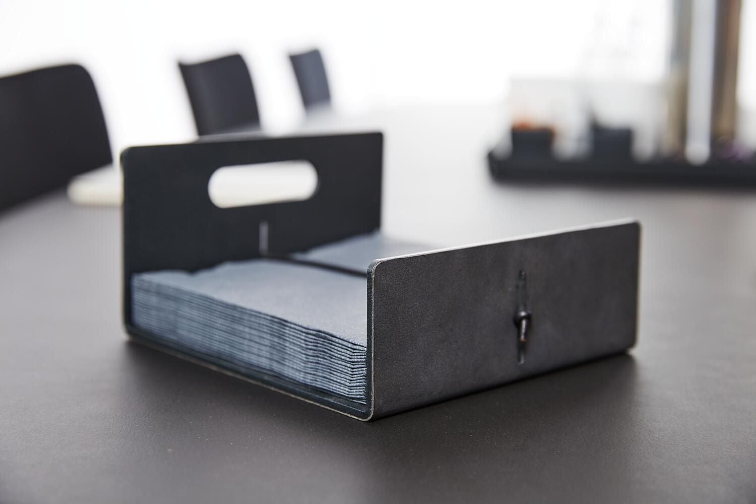 [product_category]-Lind Dna Napkin Holder Nupo Leather, Light Grey/Anthracite-Lind DNA-5711590450391-981351-LIN-2
