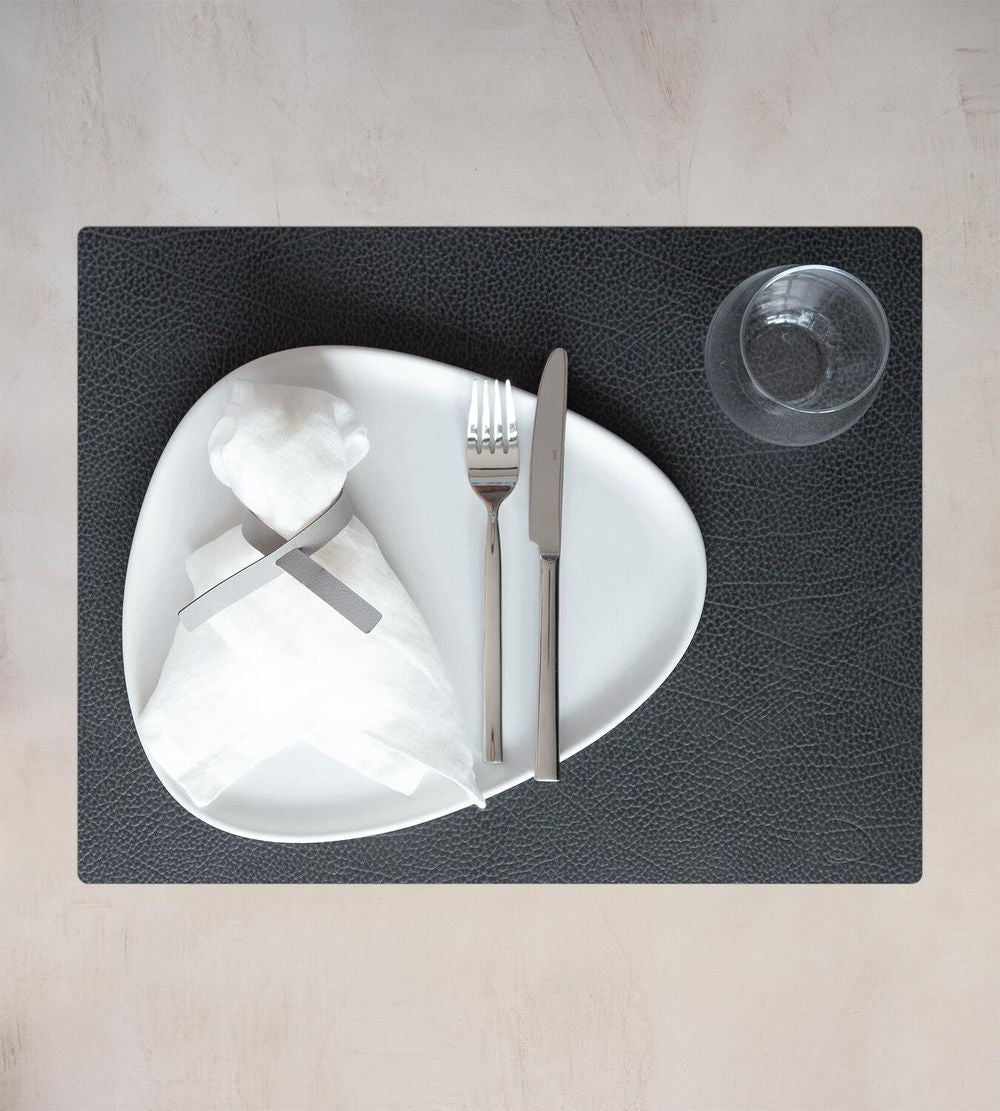 [product_category]-Lind Dna Square Placemat Hippo Leather L, Black Anthracite-Lind DNA-5711591981450-981296-LIN-2