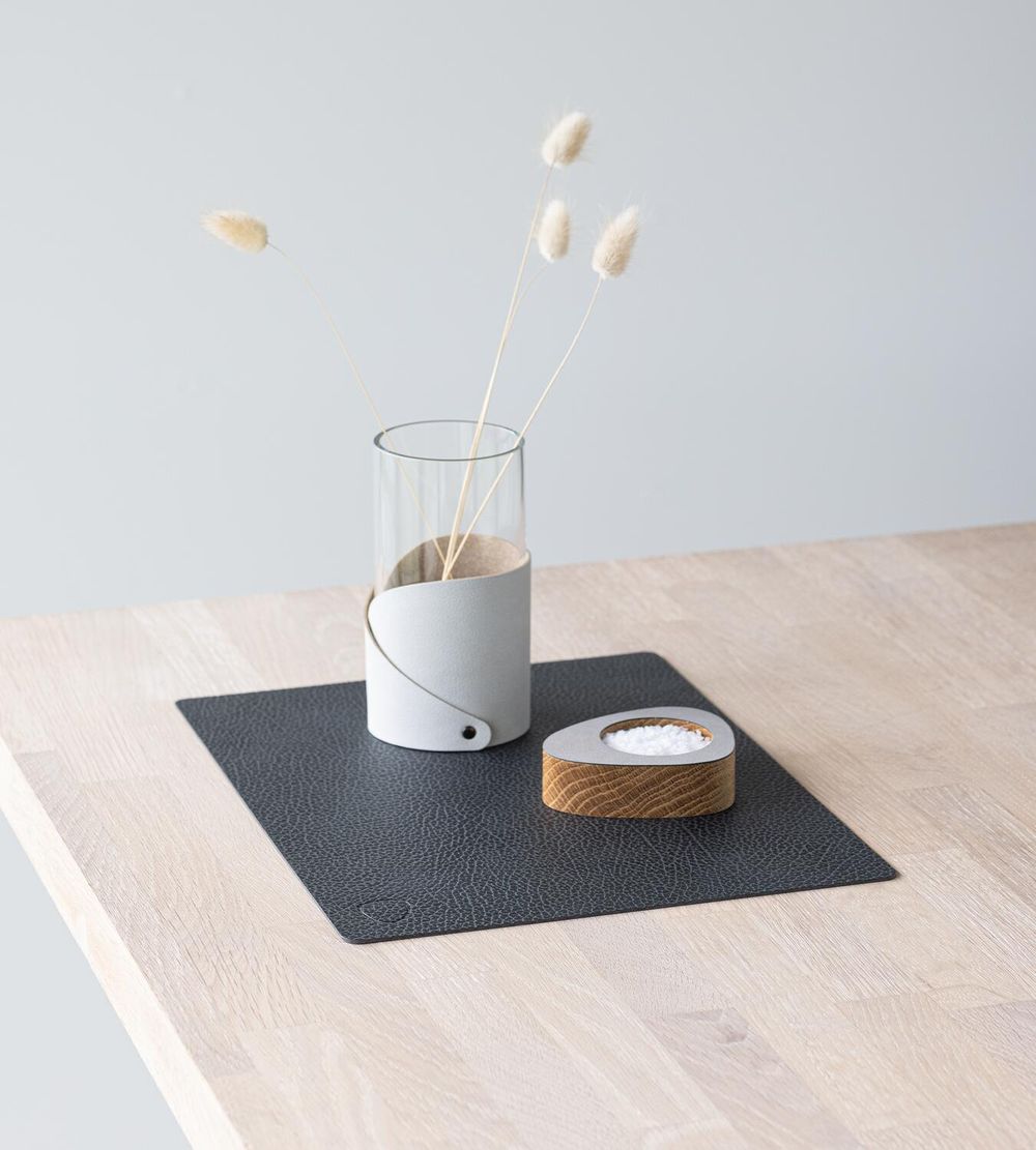 [product_category]-Lind Dna Square Placemat Hippo Leather M, Black Anthracite-Lind DNA-5711590999678-991582-LIN-4