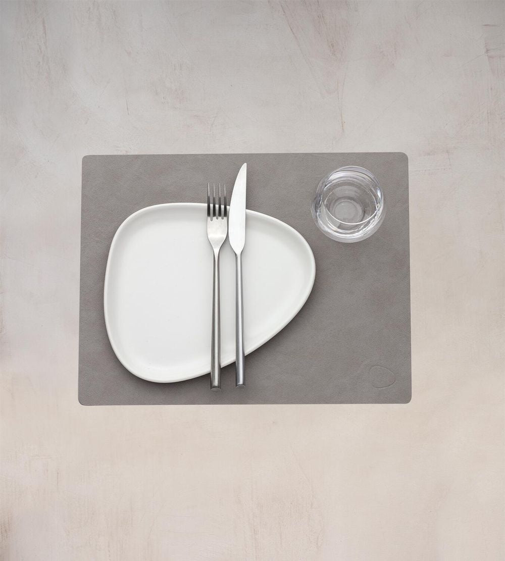 [product_category]-Lind Dna Square Placemat Nupo Leather M, Light Grey-Lind DNA-5711590999906-991605-LIN-2