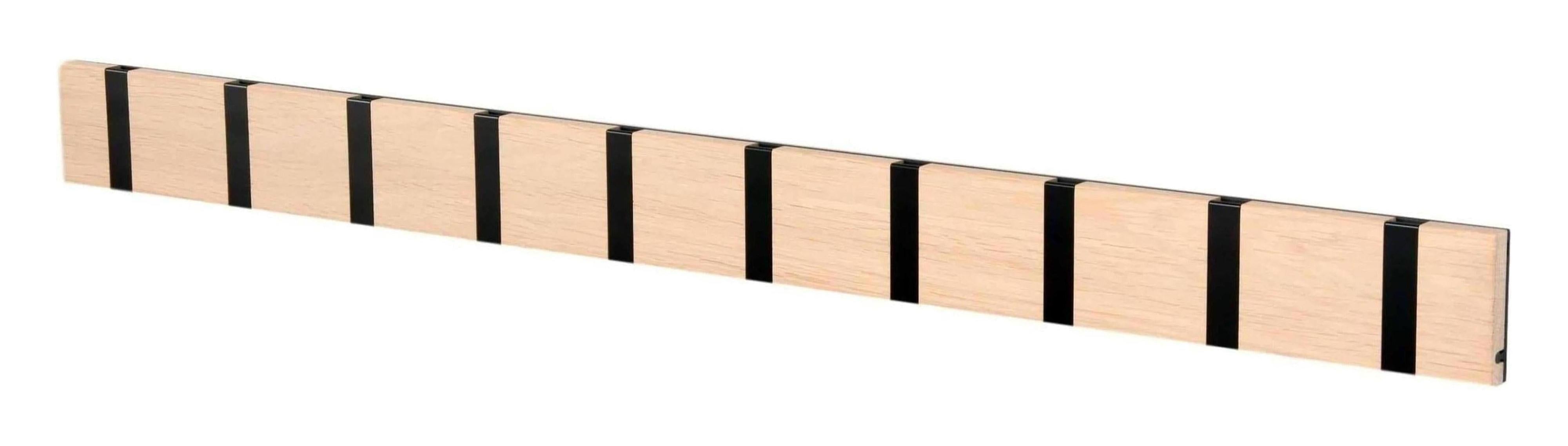 [product_category]-Loca Knax Horizontal Coat Rack 10 Hooks, Oak Limed/Black-LOCA-5711394200598-11091-LOC-1