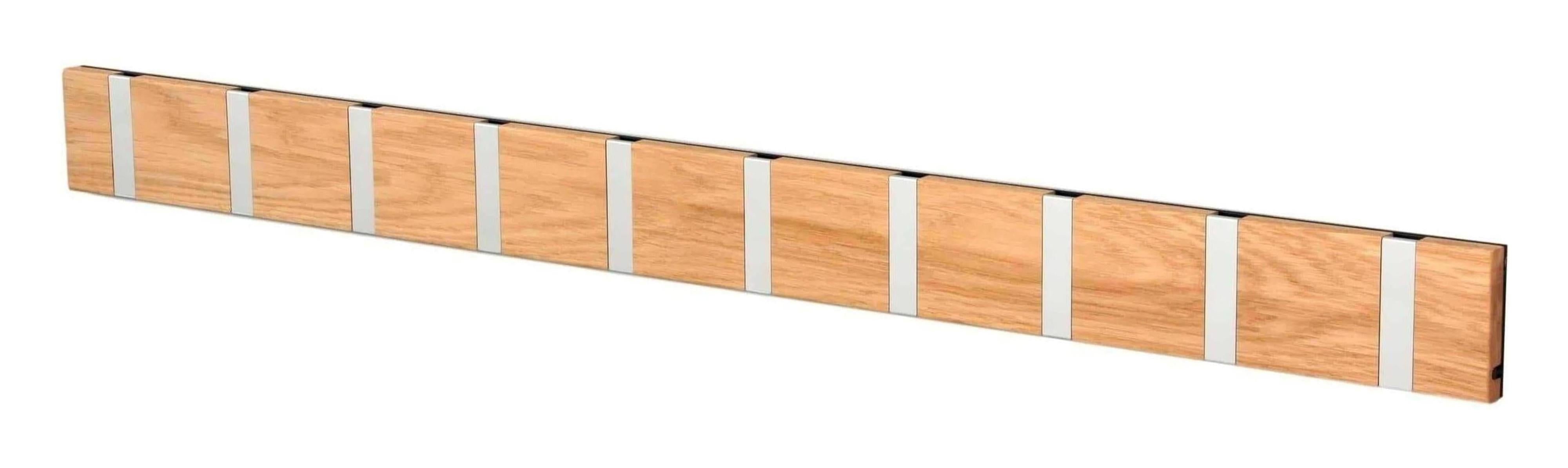 [product_category]-Loca Knax Horizontal Coat Rack 10 Hooks, Oak Oiled/Grey-LOCA-5711394200659-11092O-LOC-1