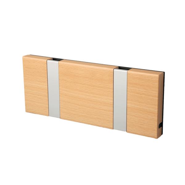 [product_category]-Loca Knax Horizontal Coat Rack 2 Hooks, Beech Oiled/Grey-LOCA-5711394120063-10212O-LOC-2