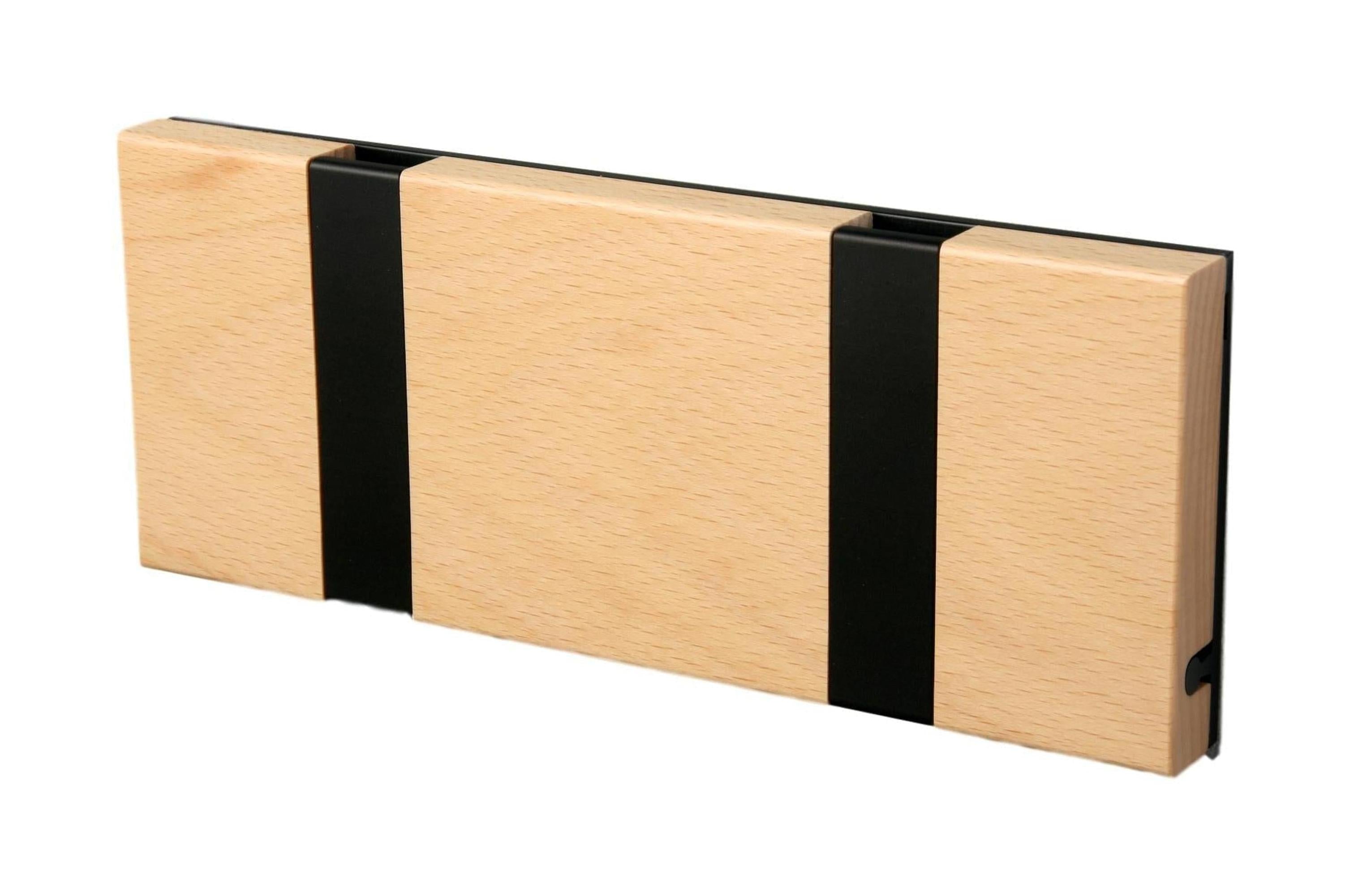 [product_category]-Loca Knax Horizontal Coat Rack 2 Hooks, Beech/Black-LOCA-5711394120018-10211-LOC-1