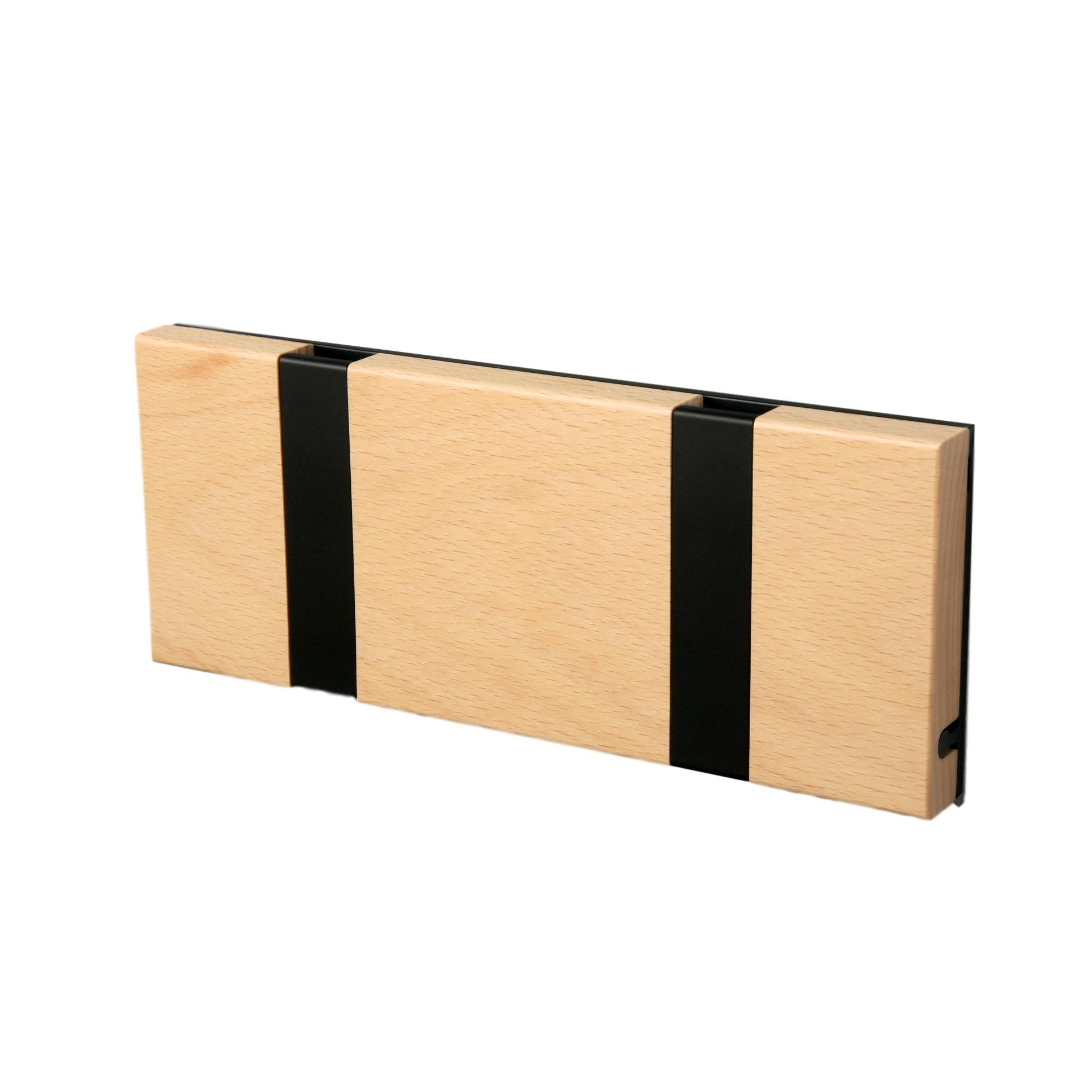 [product_category]-Loca Knax Horizontal Coat Rack 2 Hooks, Beech/Black-LOCA-5711394120018-10211-LOC-2