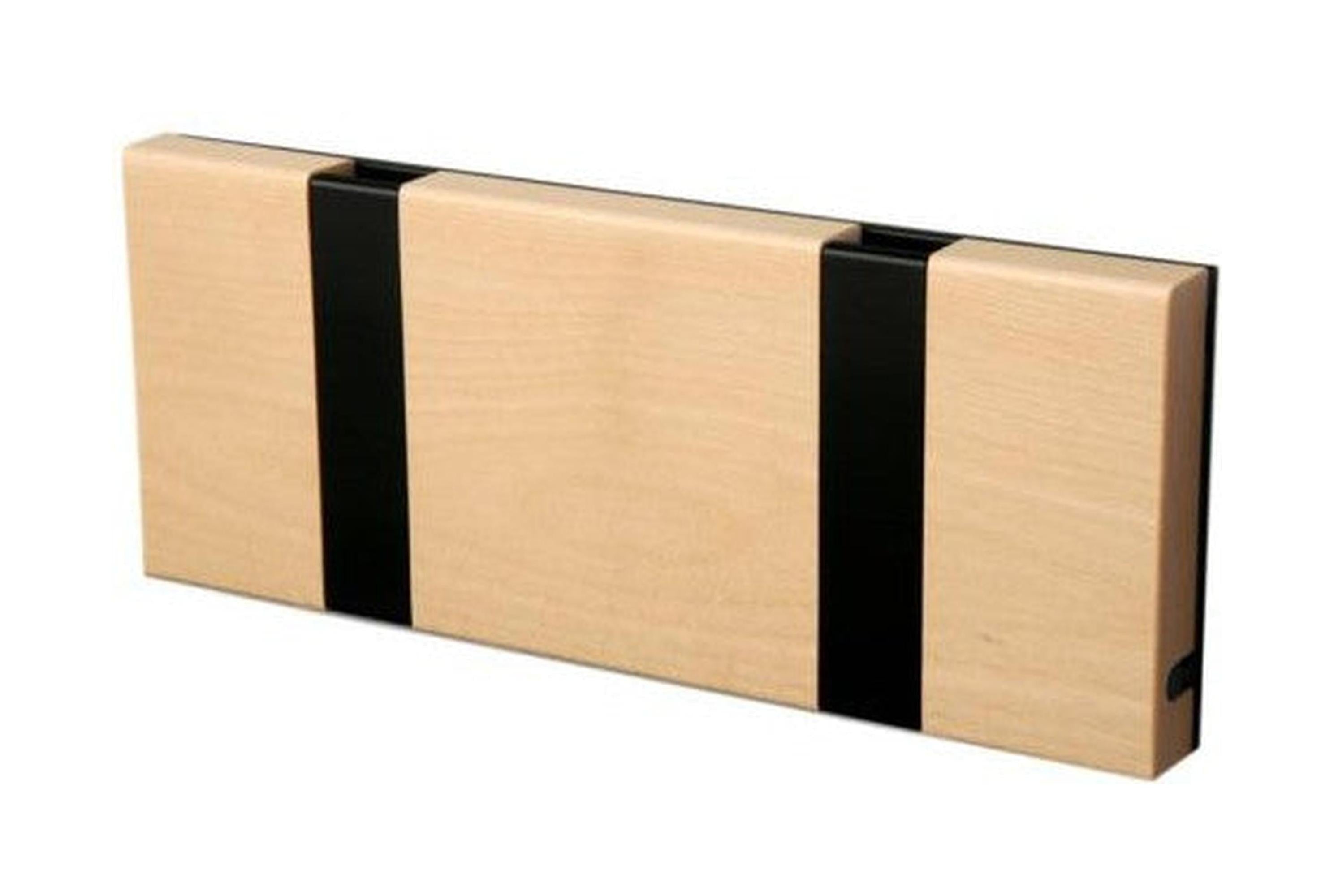 [product_category]-Loca Knax Horizontal Coat Rack 2 Hooks, Birch Soap/Black-LOCA-5711394120537-10281S-LOC-1