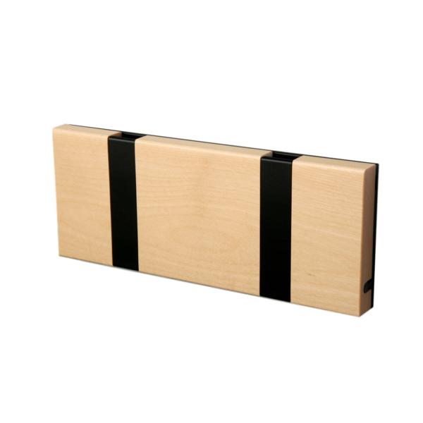 [product_category]-Loca Knax Horizontal Coat Rack 2 Hooks, Birch Soap/Black-LOCA-5711394120537-10281S-LOC-2