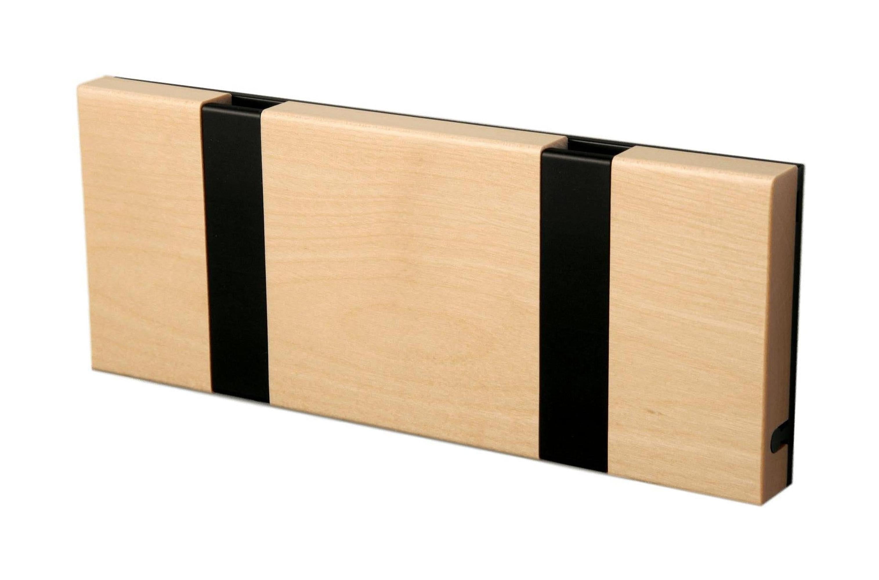 [product_category]-Loca Knax Horizontal Coat Rack 2 Hooks, Birch/Black-LOCA-5711394120513-10281-LOC-1