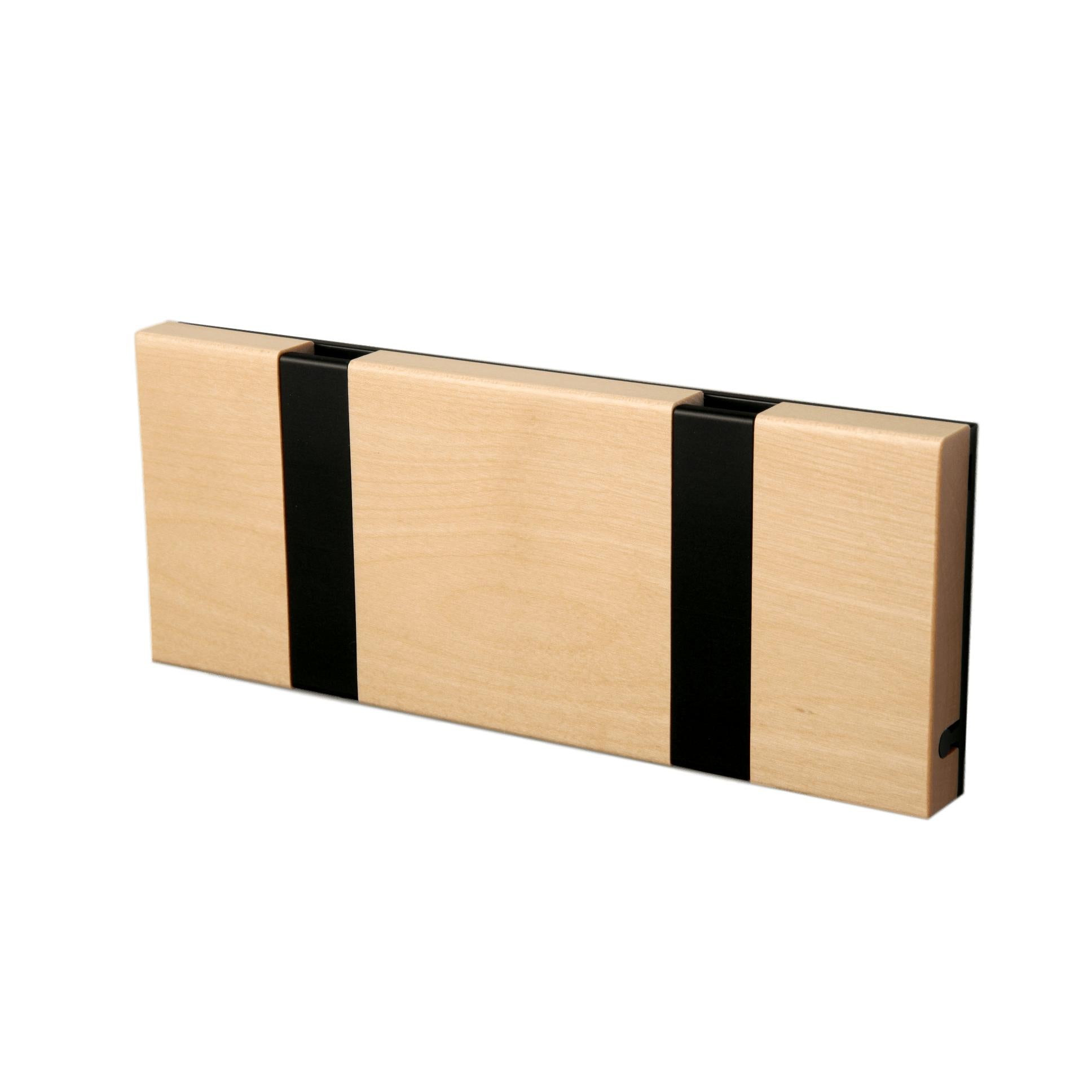 [product_category]-Loca Knax Horizontal Coat Rack 2 Hooks, Birch/Black-LOCA-5711394120513-10281-LOC-2
