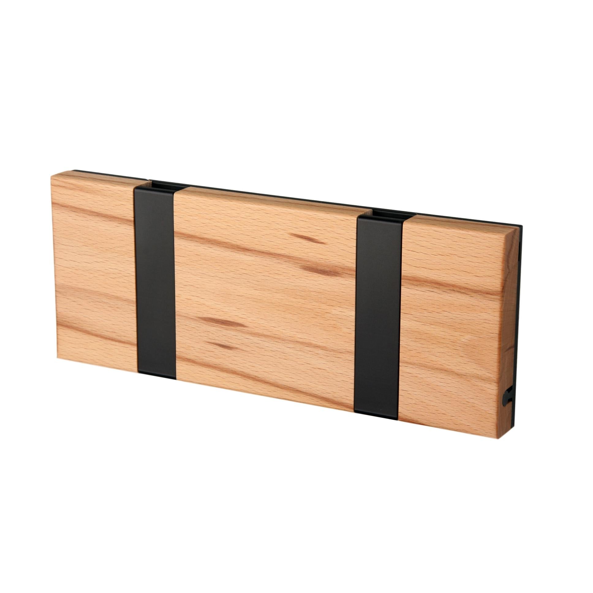 [product_category]-Loca Knax Horizontal Coat Rack 2 Hooks, Core Beech/Black-LOCA-5711394120698-102151-LOC-2