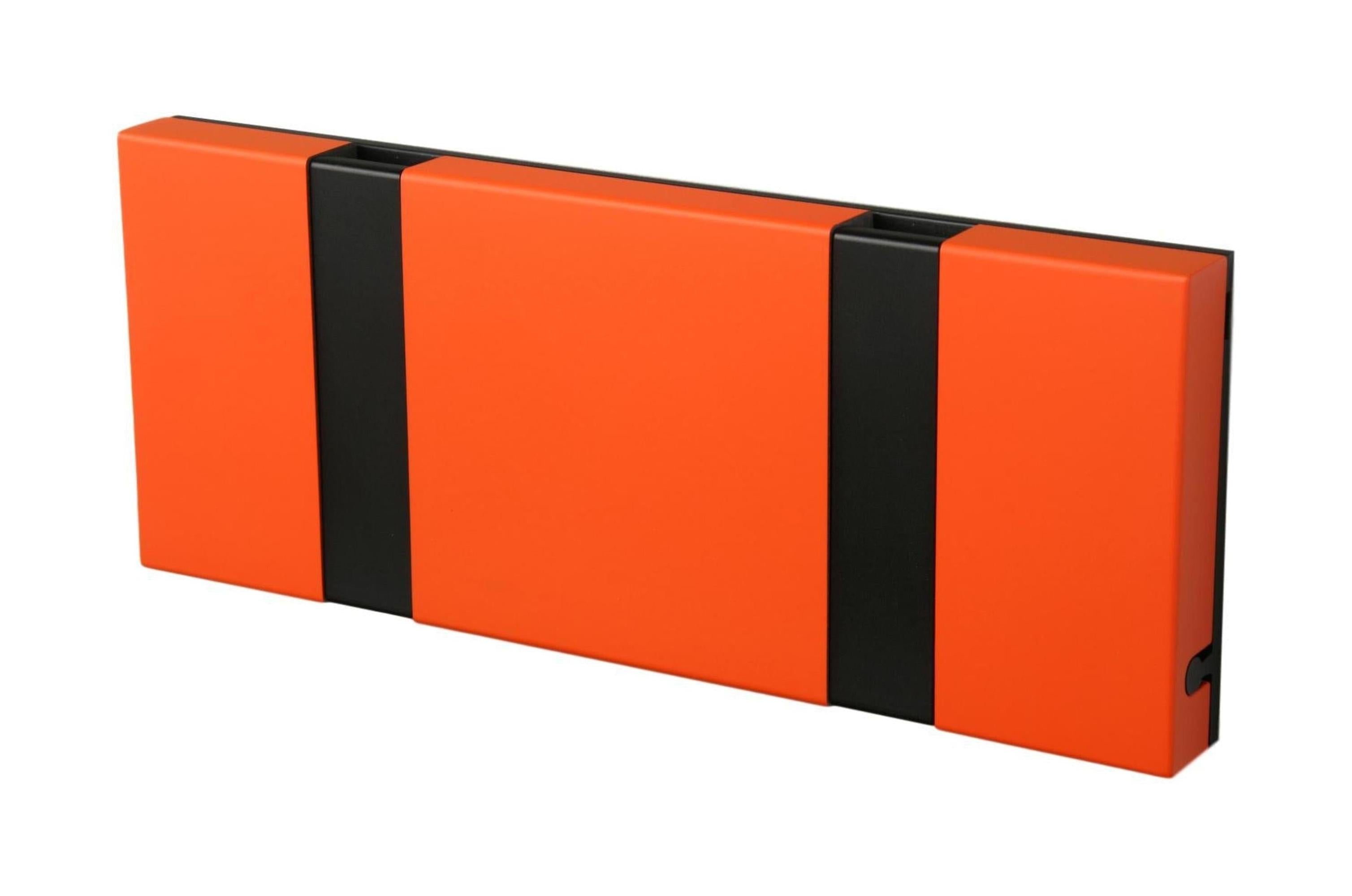 [product_category]-Loca Knax Horizontal Coat Rack 2 Hooks, Hot Orange/Black-LOCA-5711394120315-102271-LOC-1