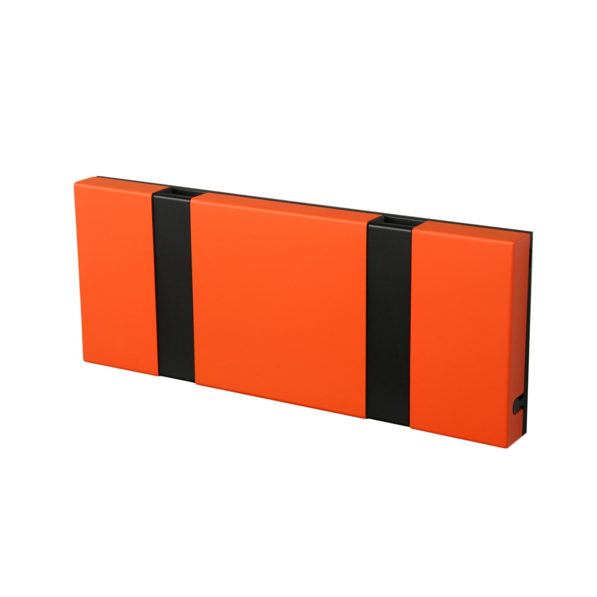 [product_category]-Loca Knax Horizontal Coat Rack 2 Hooks, Hot Orange/Black-LOCA-5711394120315-102271-LOC-2