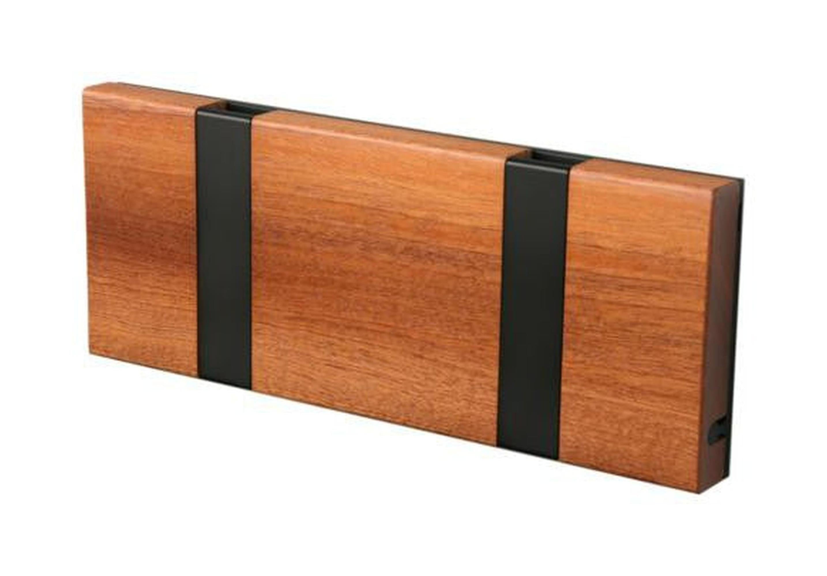 [product_category]-Loca Knax Horizontal Coat Rack 2 Hooks, Mahogany Oiled/Black-LOCA-5711394120810-10231O-LOC-1