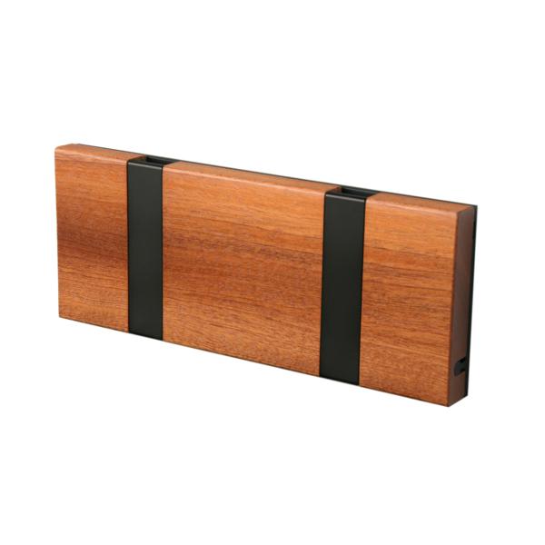 [product_category]-Loca Knax Horizontal Coat Rack 2 Hooks, Mahogany Oiled/Black-LOCA-5711394120810-10231O-LOC-2
