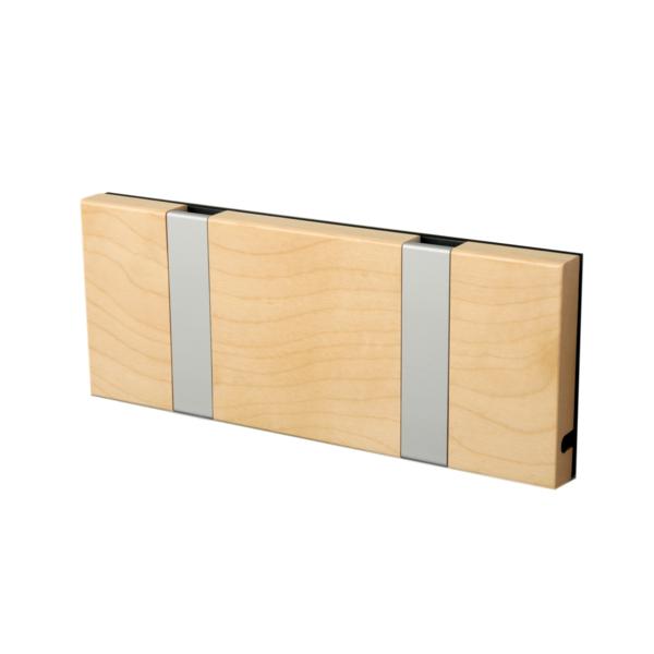 [product_category]-Loca Knax Horizontal Coat Rack 2 Hooks, Maple Oiled/Grey-LOCA-5711394120483-10272O-LOC-2