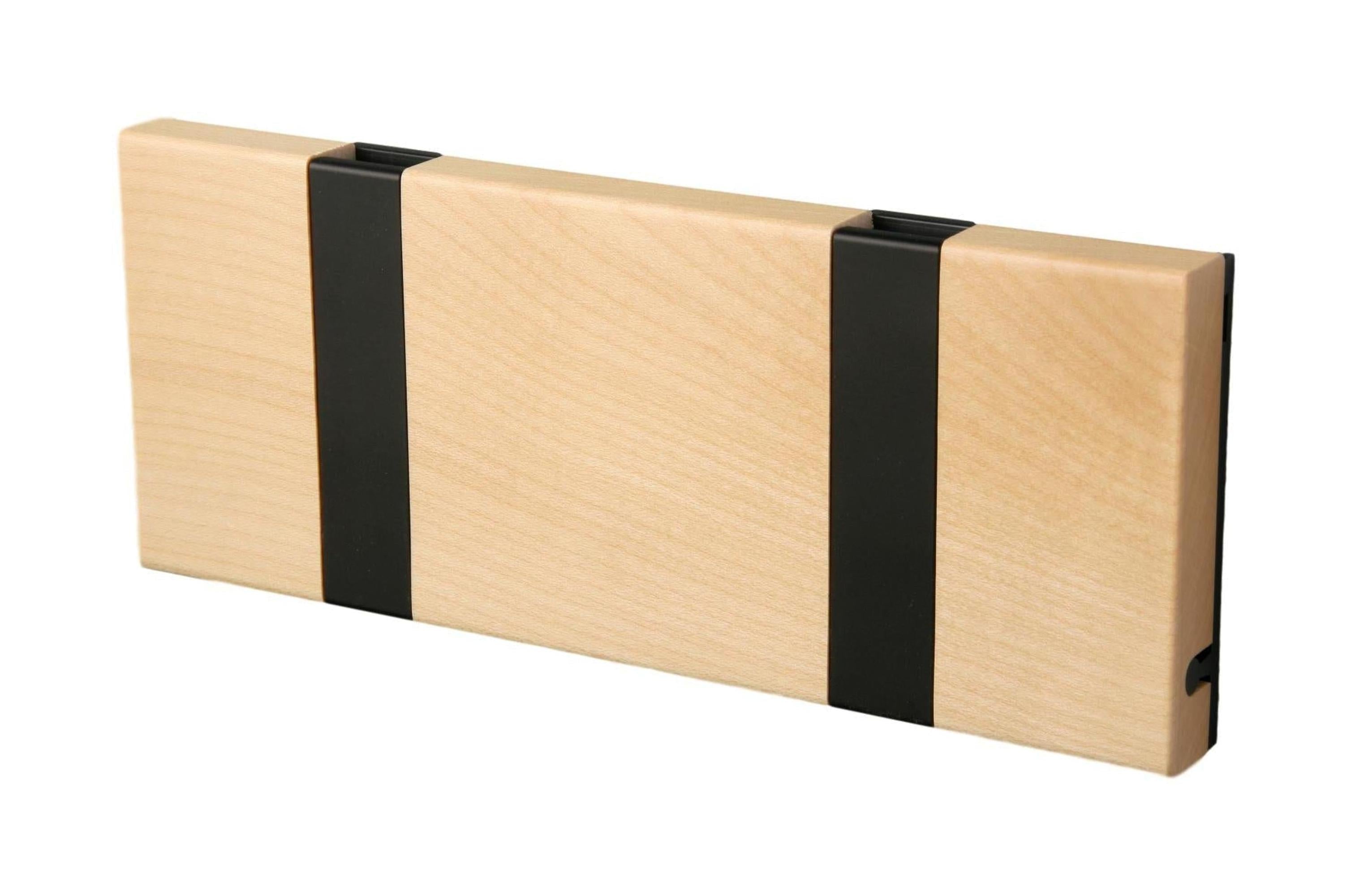 [product_category]-Loca Knax Horizontal Coat Rack 2 Hooks, Maple/Black-LOCA-5711394120438-10271-LOC-1