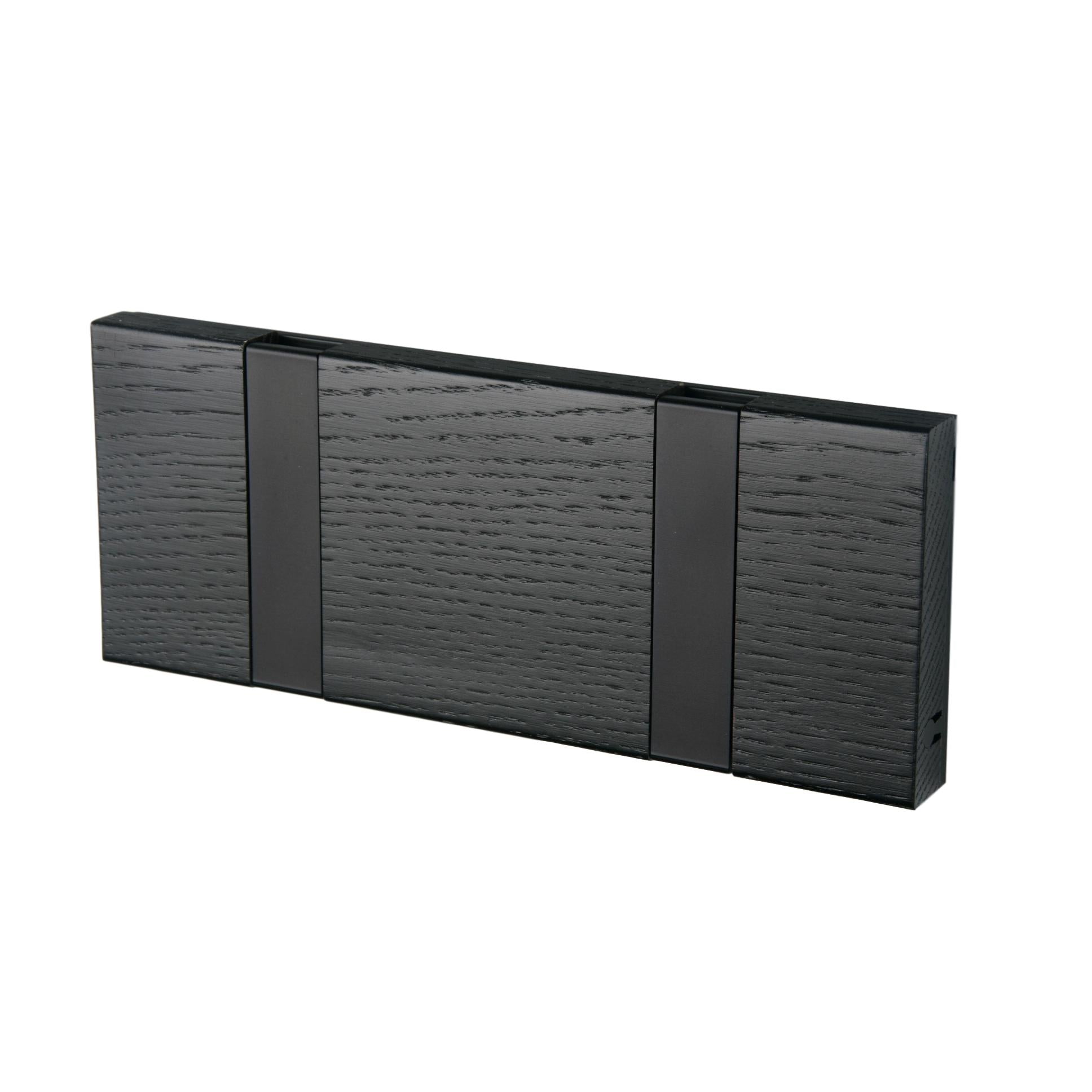 [product_category]-Loca Knax Horizontal Coat Rack 2 Hooks, Oak Black Stained/Black-LOCA-5711394120674-10291B-LOC-2