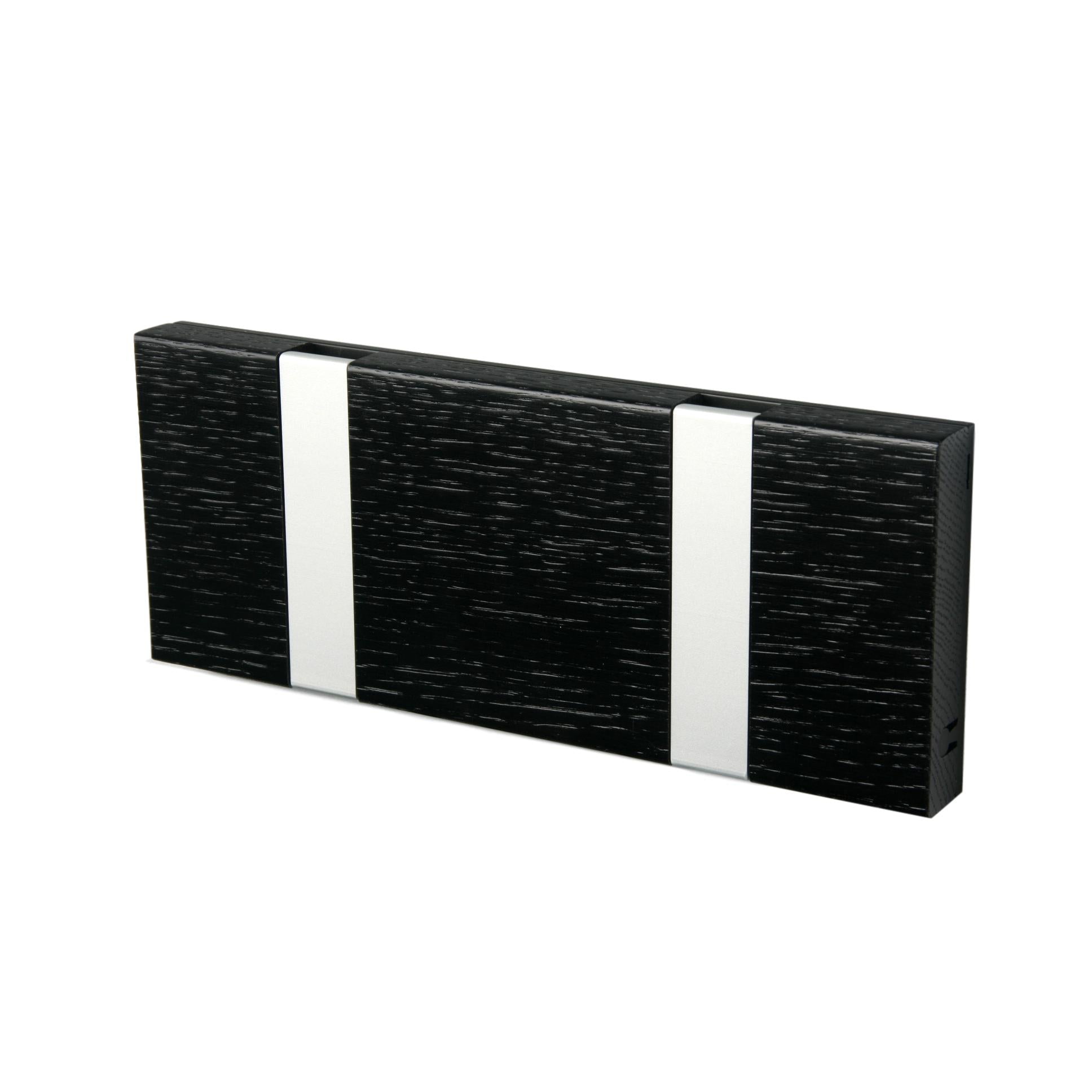 [product_category]-Loca Knax Horizontal Coat Rack 2 Hooks, Oak Black Stains/Grey-LOCA-5711394120681-10292B-LOC-2