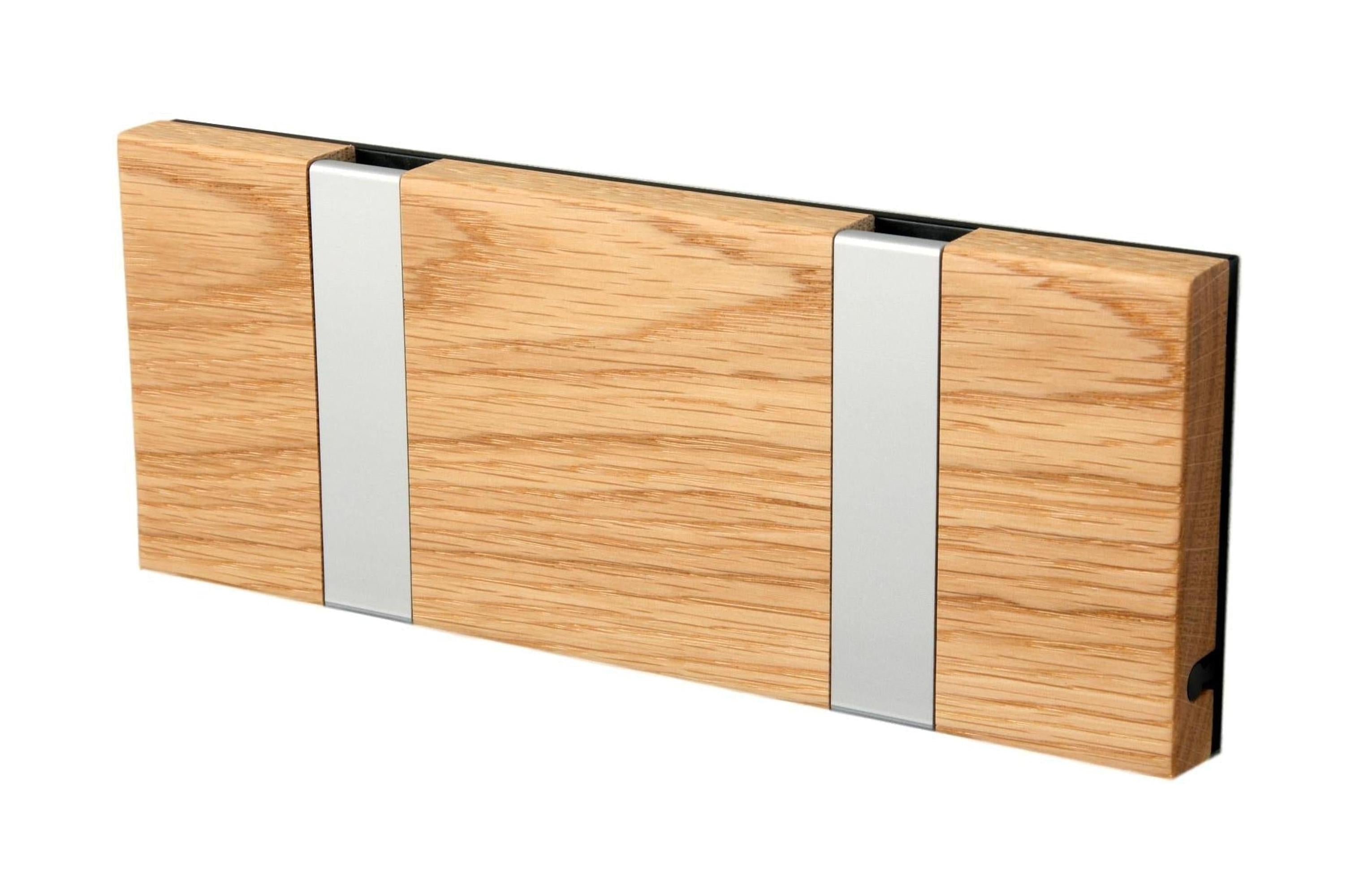 [product_category]-Loca Knax Horizontal Coat Rack 2 Hooks, Oak Oiled/Grey-LOCA-5711394120650-10292O-LOC-1