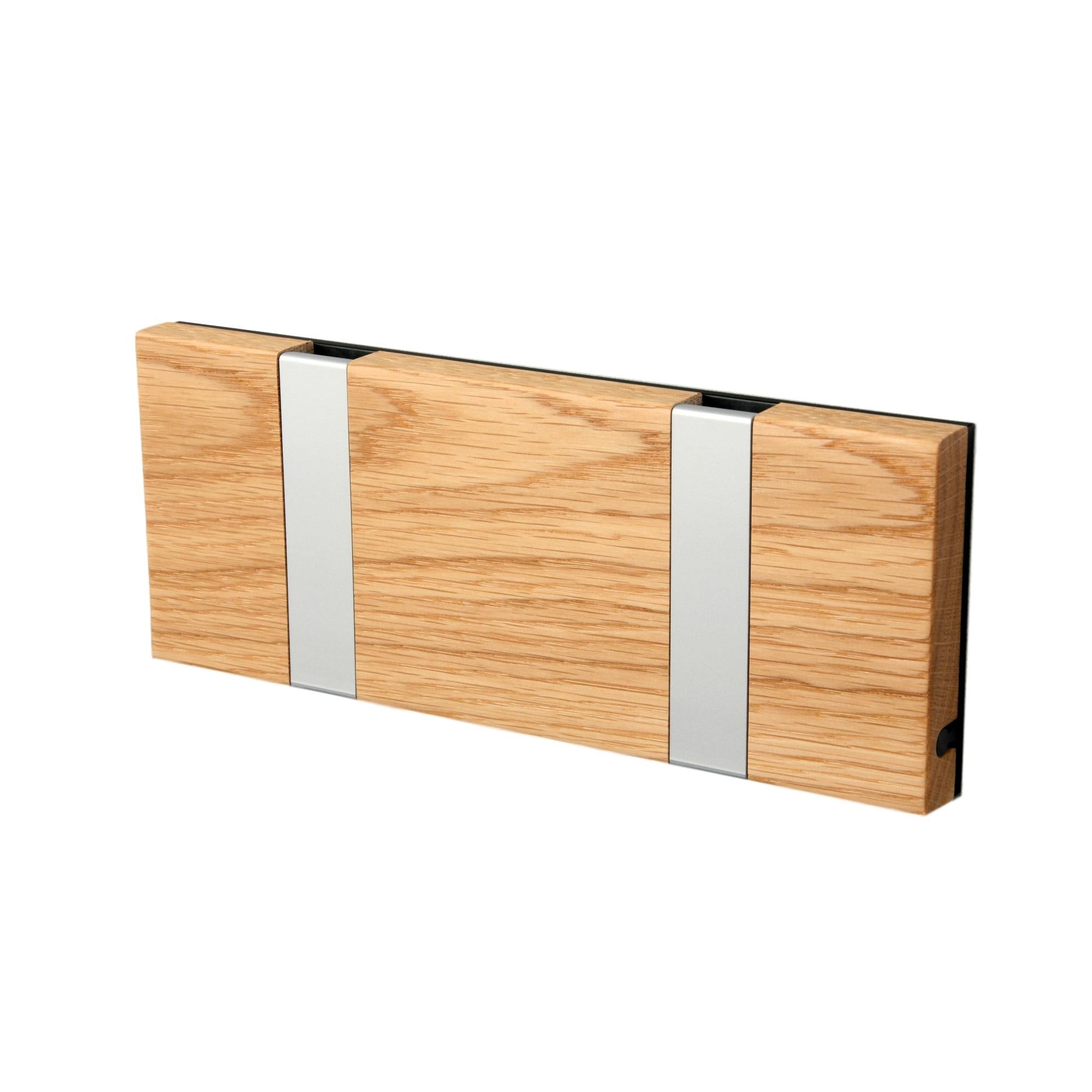 [product_category]-Loca Knax Horizontal Coat Rack 2 Hooks, Oak Oiled/Grey-LOCA-5711394120650-10292O-LOC-2