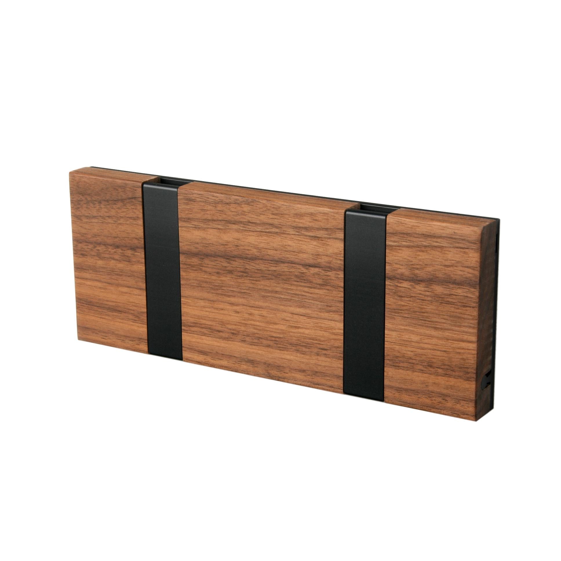 [product_category]-Loca Knax Horizontal Coat Rack 2 Hooks, Walnut/Black-LOCA-5711394120094-102111-LOC-2