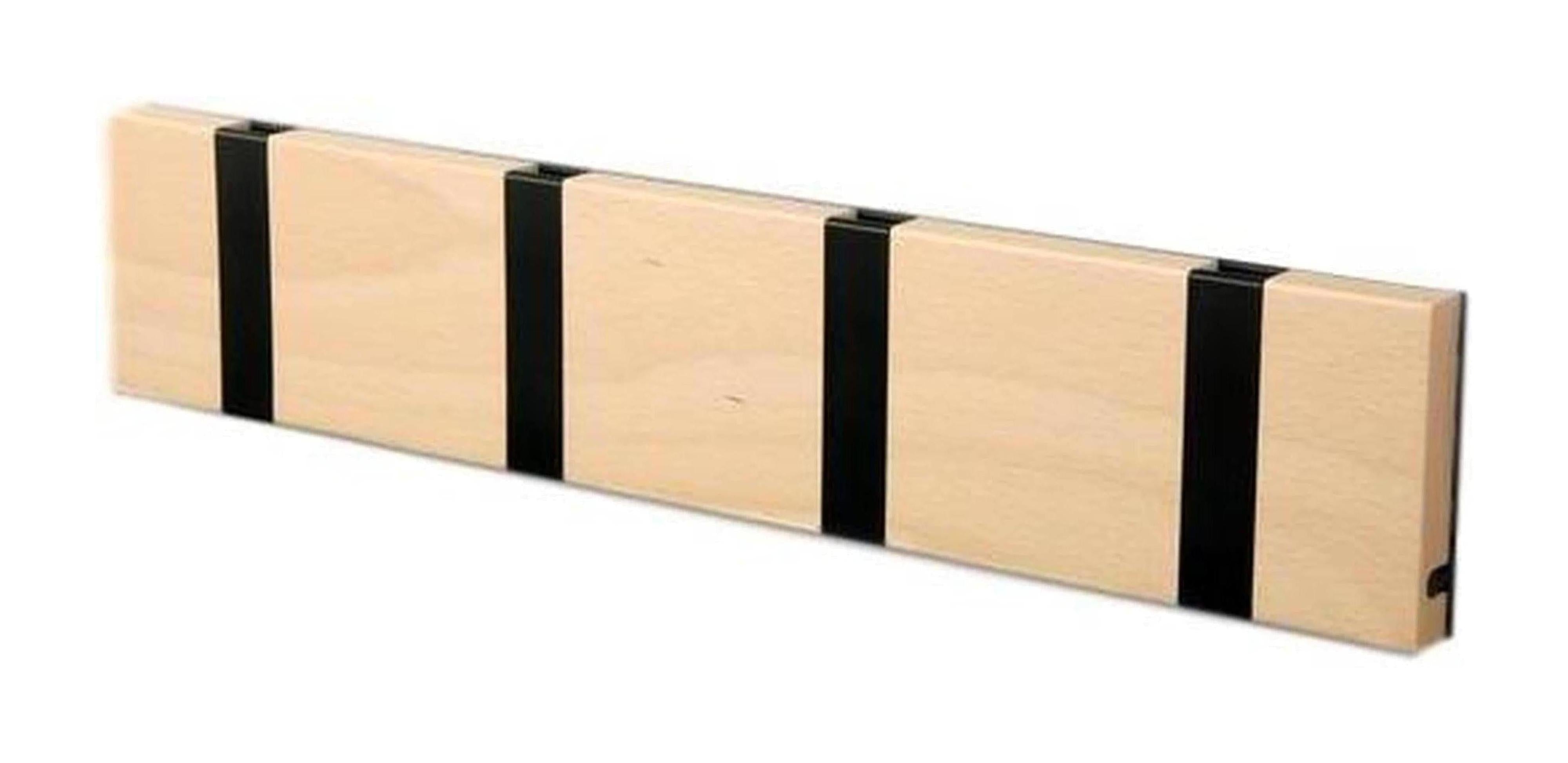 [product_category]-Loca Knax Horizontal Coat Rack 4 Hooks, Beech Soap/Black-LOCA-5711394140030-10411S-LOC-1