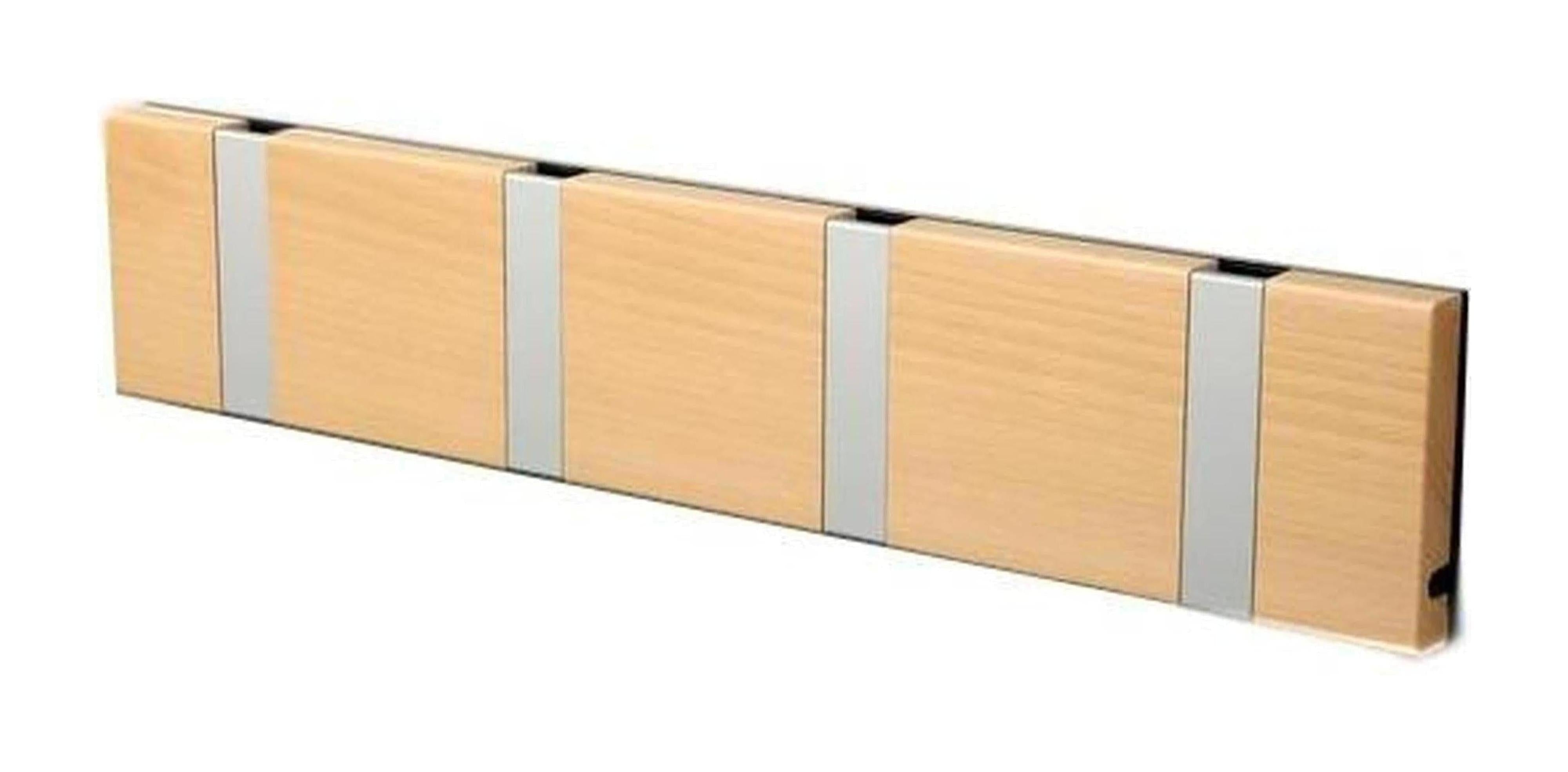 [product_category]-Loca Knax Horizontal Coat Rack 4 Hooks, Beech Soap/Grey-LOCA-5711394140078-10412S-LOC-1