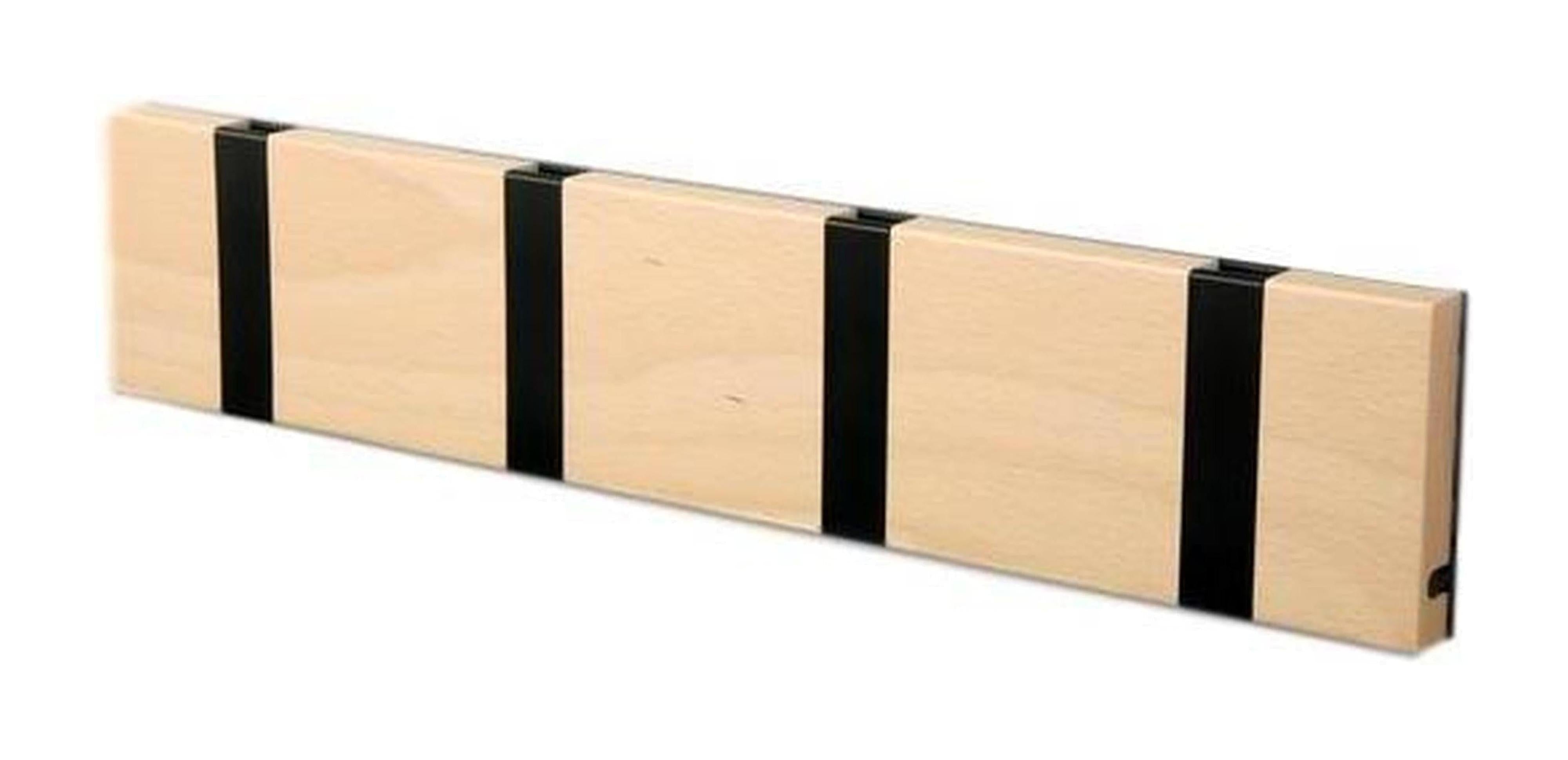 [product_category]-Loca Knax Horizontal Coat Rack 4 Hooks, Beech/Black-LOCA-5711394140016-10411-LOC-1
