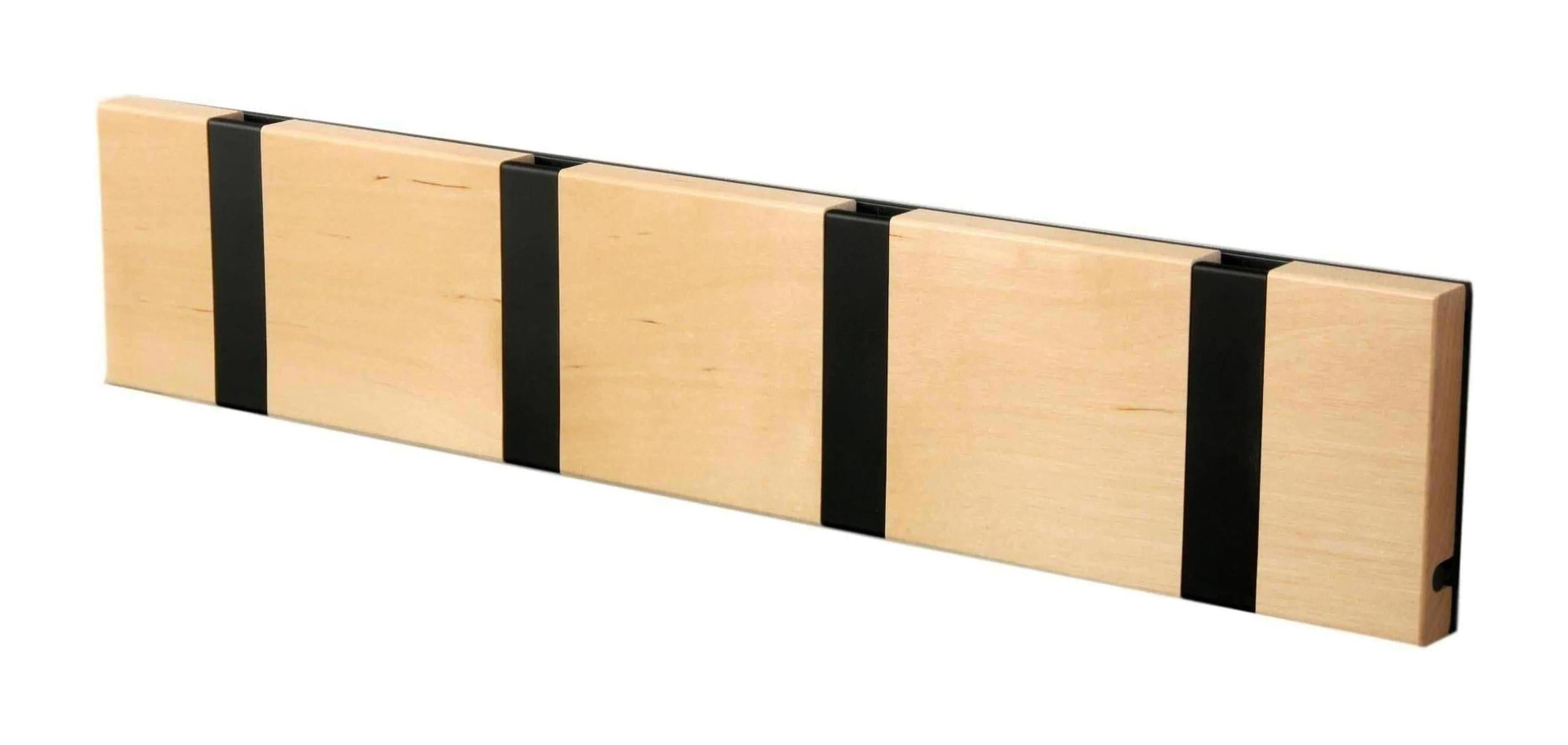 [product_category]-Loca Knax Horizontal Coat Rack 4 Hooks, Birch/Black-LOCA-5711394140511-10481-LOC-1