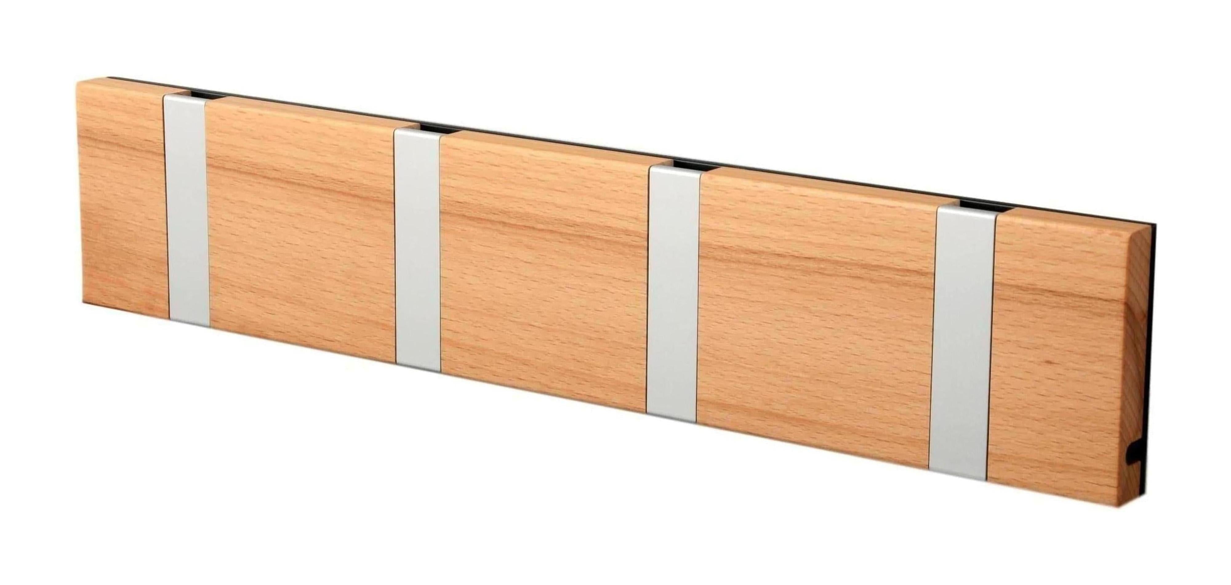 [product_category]-Loca Knax Horizontal Coat Rack 4 Hooks, Core Beech/Grey-LOCA-5711394140702-104152-LOC-1