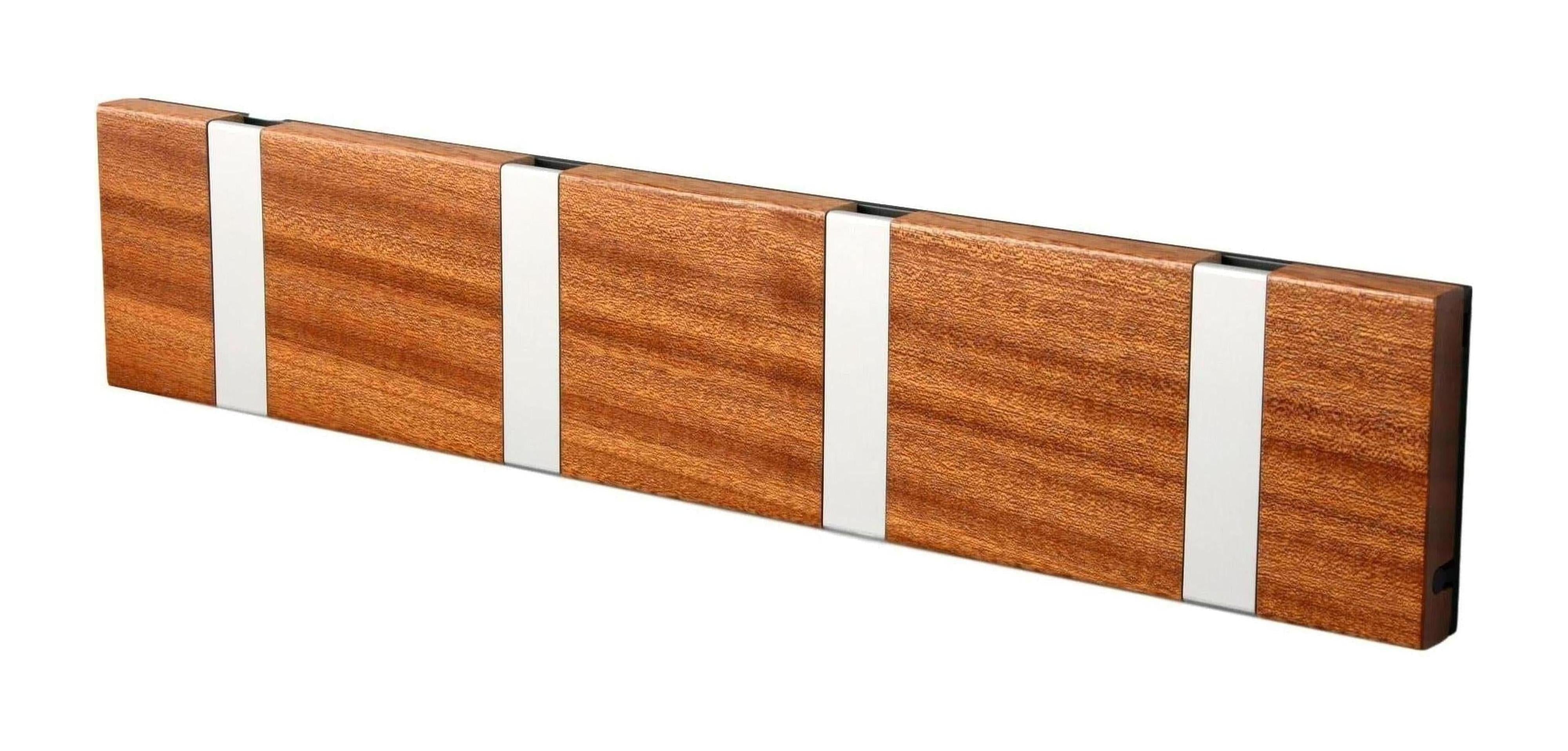 [product_category]-Loca Knax Horizontal Coat Rack 4 Hooks, Mahogany/Grey-LOCA-5711394140344-10432-LOC-1
