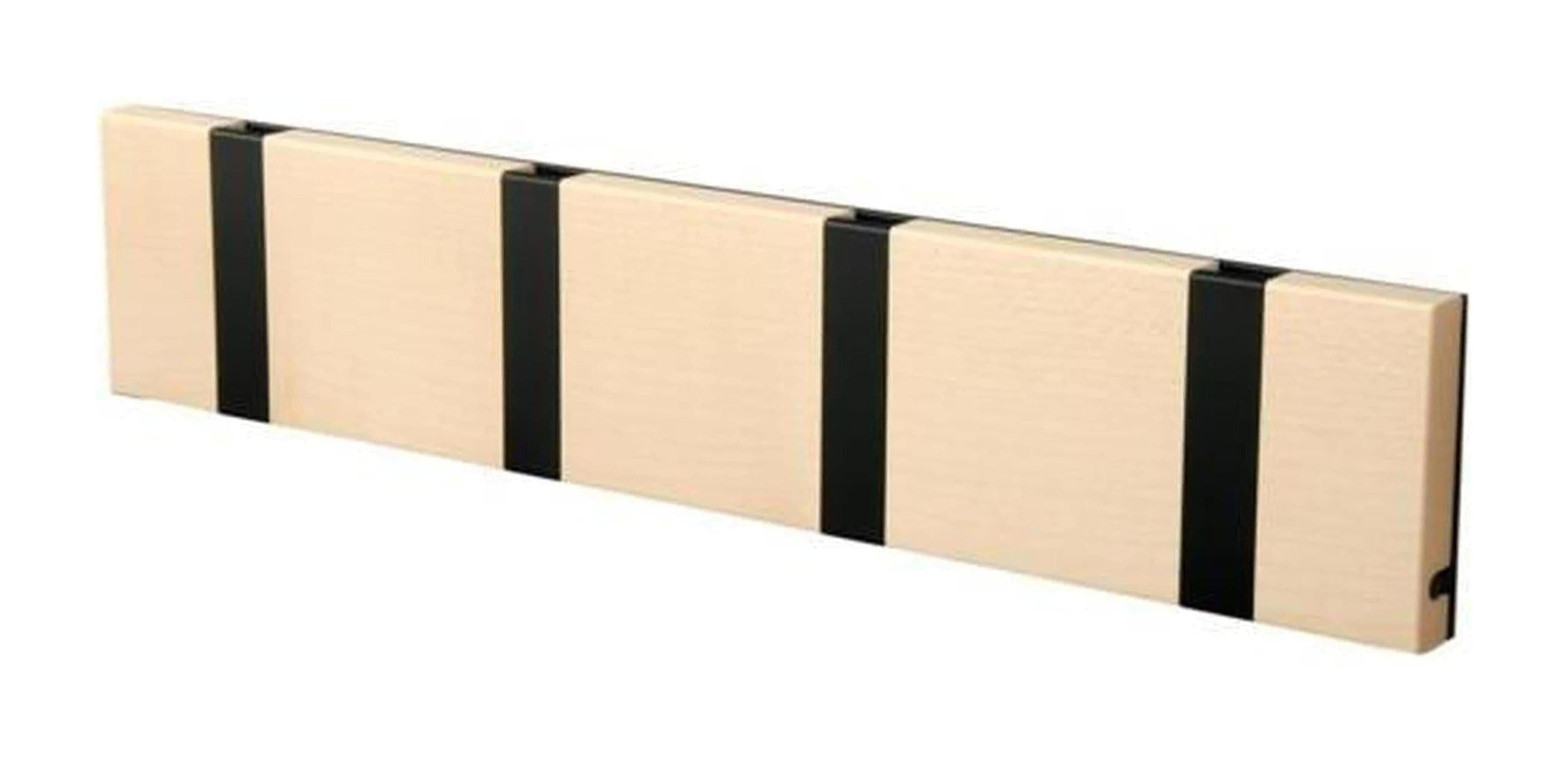 [product_category]-Loca Knax Horizontal Coat Rack 4 Hooks, Maple Oiled/Black-LOCA-5711394140443-10471O-LOC-1