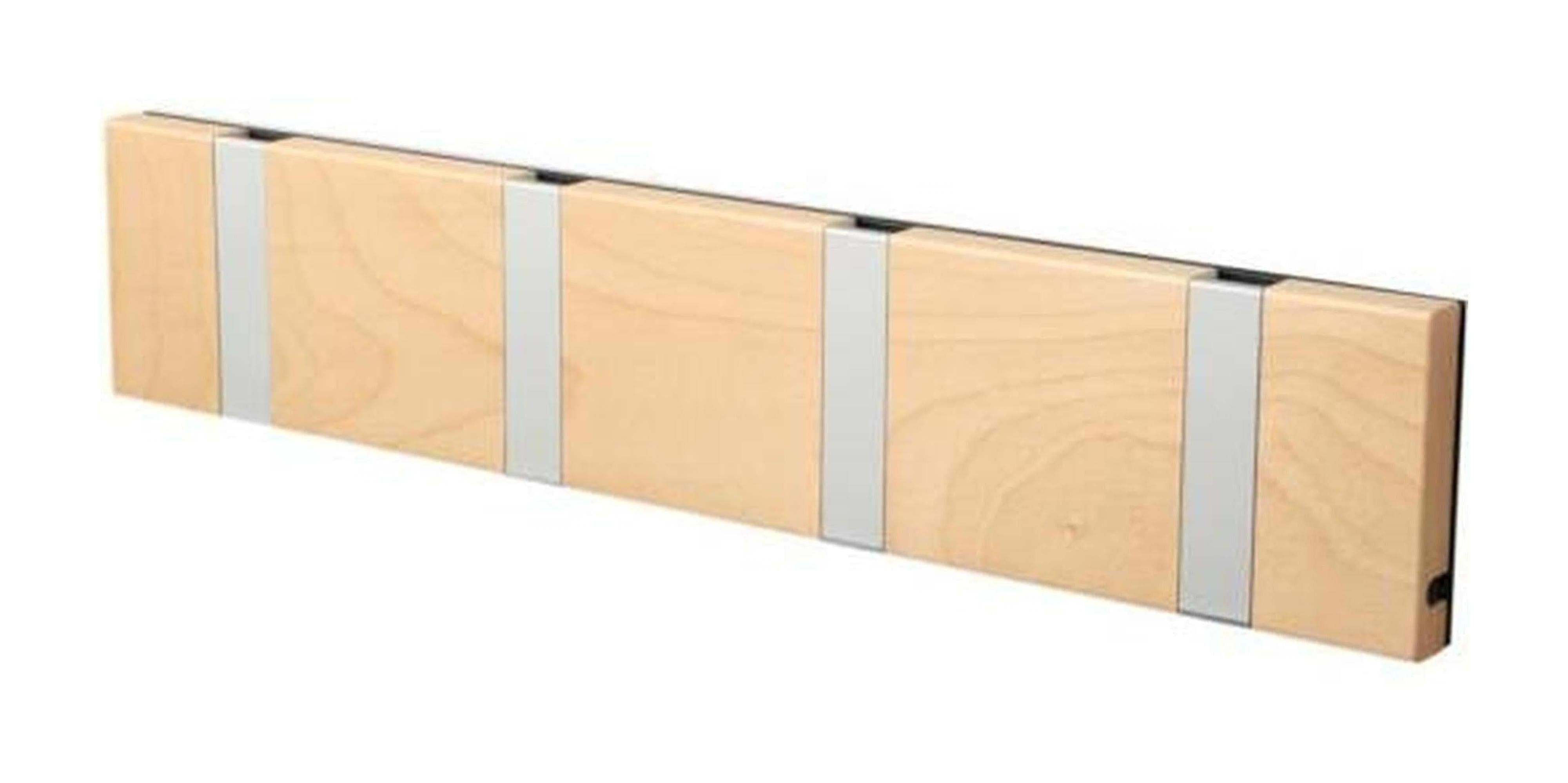 [product_category]-Loca Knax Horizontal Coat Rack 4 Hooks, Maple Untreated/Grey-LOCA-5711394140504-10472U-LOC-1