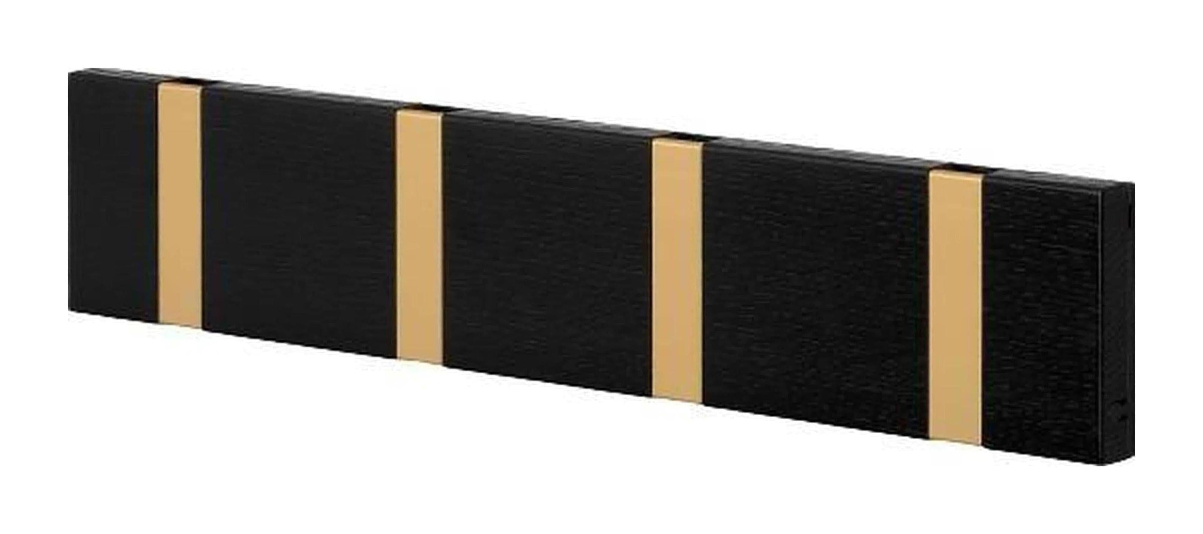 [product_category]-Loca Knax Horizontal Coat Rack 4 Hooks, Oak Black Stained/Brass-LOCA-5711394954705-10493B-LOC-1