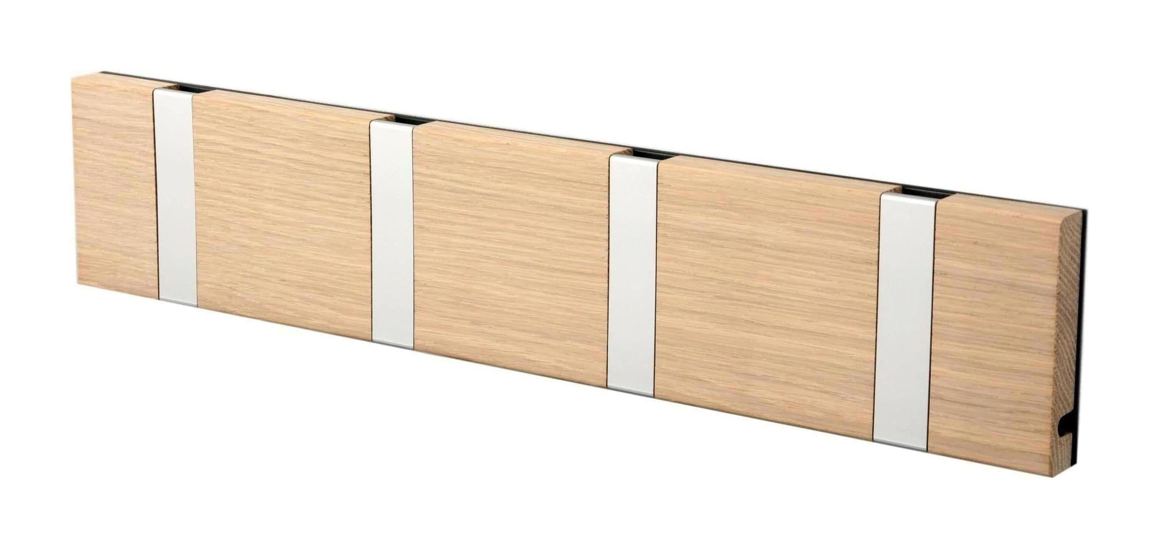 [product_category]-Loca Knax Horizontal Coat Rack 4 Hooks, Oak Limed/Grey-LOCA-5711394140634-10492-LOC-1