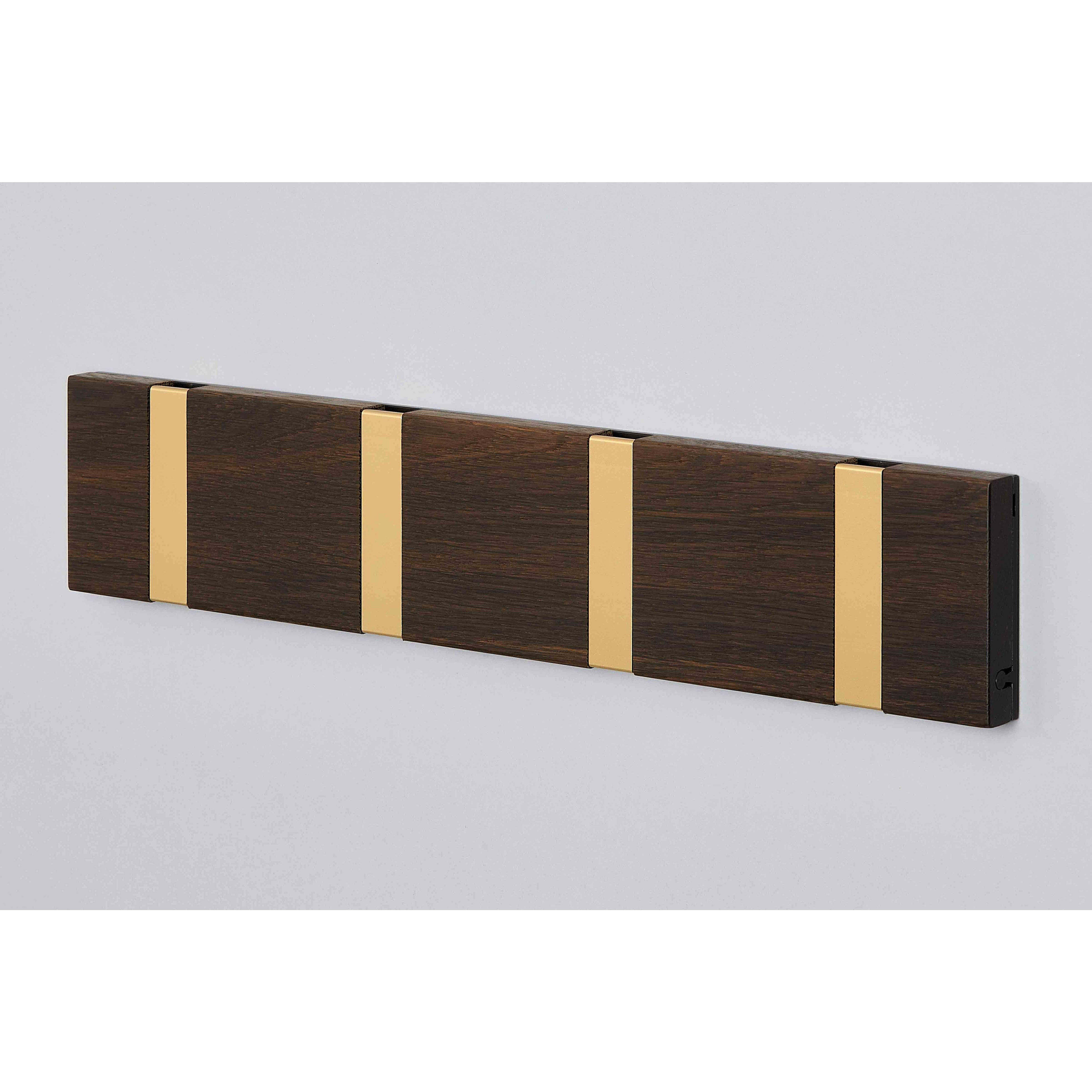 [product_category]-Loca Knax Horizontal Coat Rack 4 Hooks, Oak Tabac Oiled/Brass-LOCA-5711394954750-104143-LOC-2
