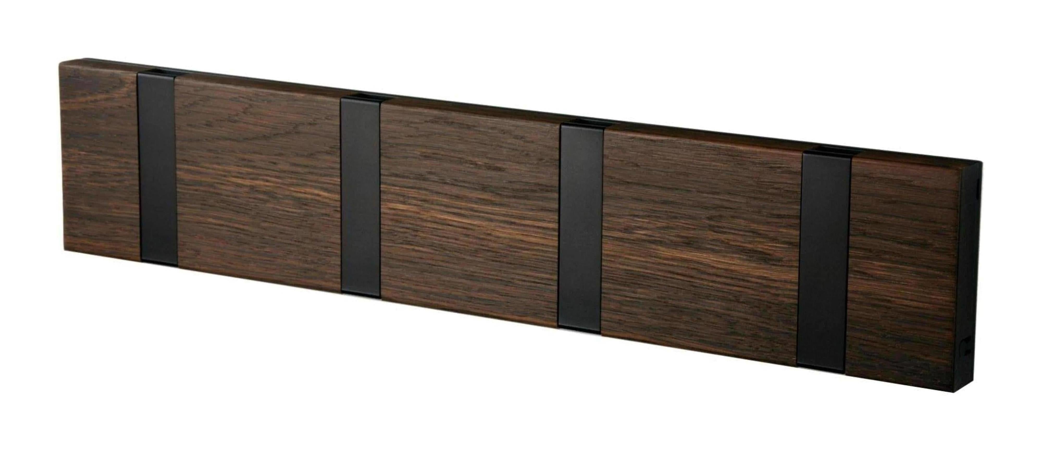 [product_category]-Loca Knax Horizontal Coat Rack 4 Hooks, Oak Tabac/Black-LOCA-5711394140177-104141-LOC-1