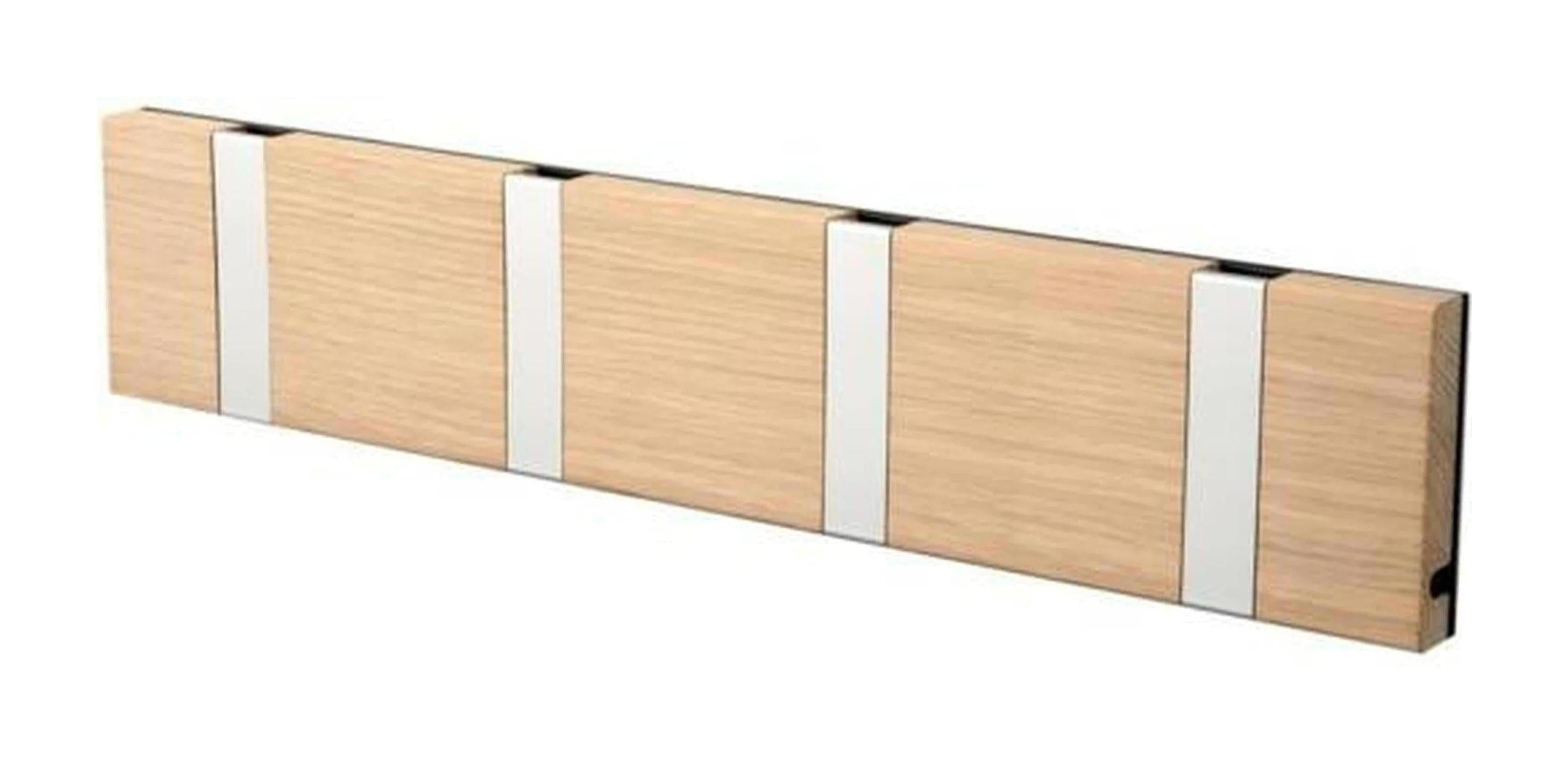 [product_category]-Loca Knax Horizontal Coat Rack 4 Hooks, Oak Untreated/Grey-LOCA-5711394140665-10492U-LOC-1