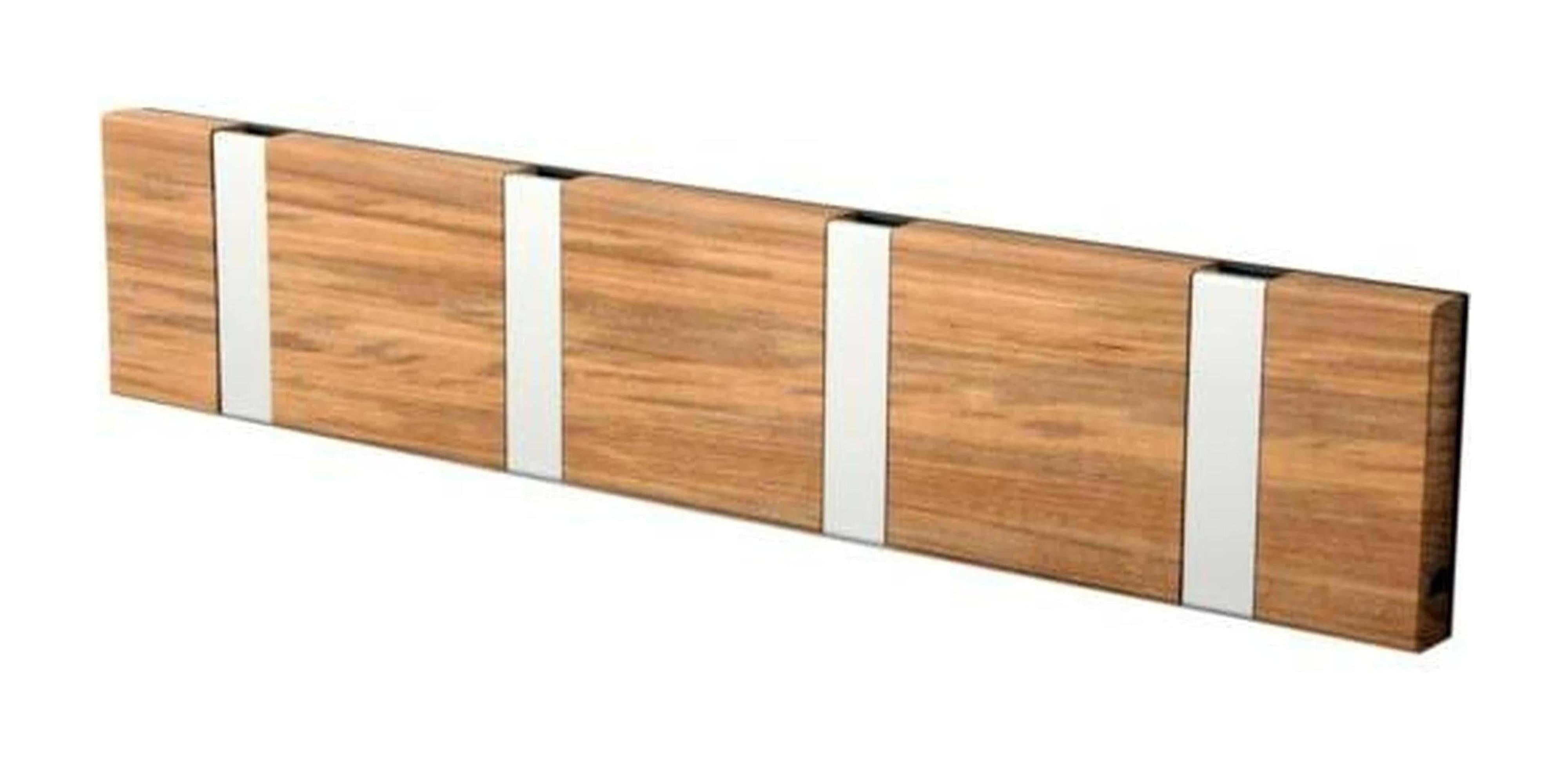 [product_category]-Loca Knax Horizontal Coat Rack 4 Hooks, Teak Oiled/Grey-LOCA-5711394140160-104132O-LOC-1