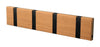 Loca Knax horizontale kaderrek 4 haken, teak onbehandeld/zwart