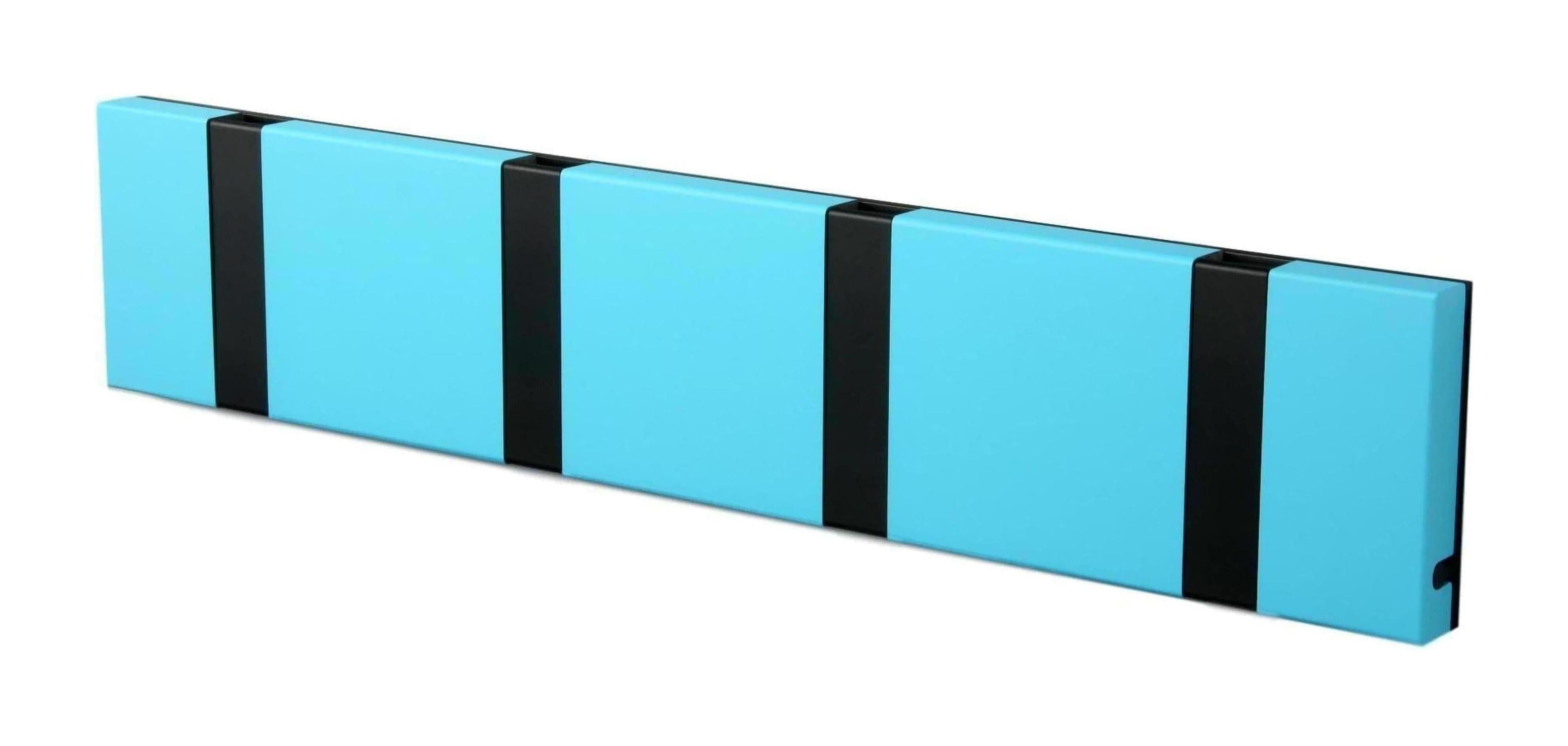 [product_category]-Loca Knax Horizontal Coat Rack 4 Hooks, Turquoise/Black-LOCA-5711394140290-104261-LOC-1
