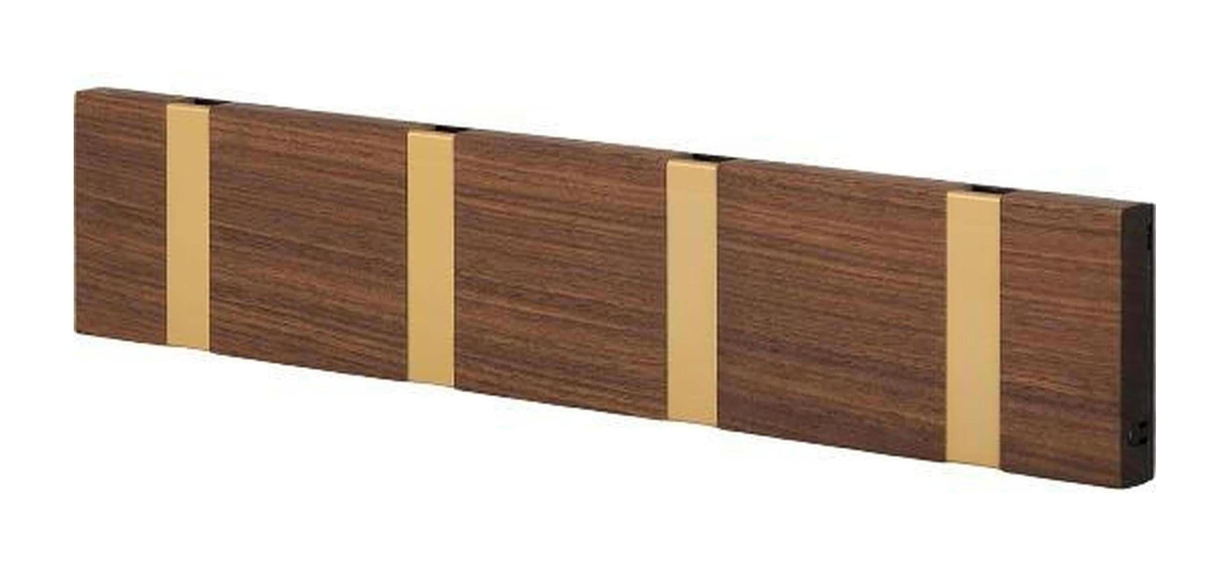 [product_category]-Loca Knax Horizontal Coat Rack 4 Hooks, Walnut/Brass-LOCA-5711394954651-104113-LOC-1