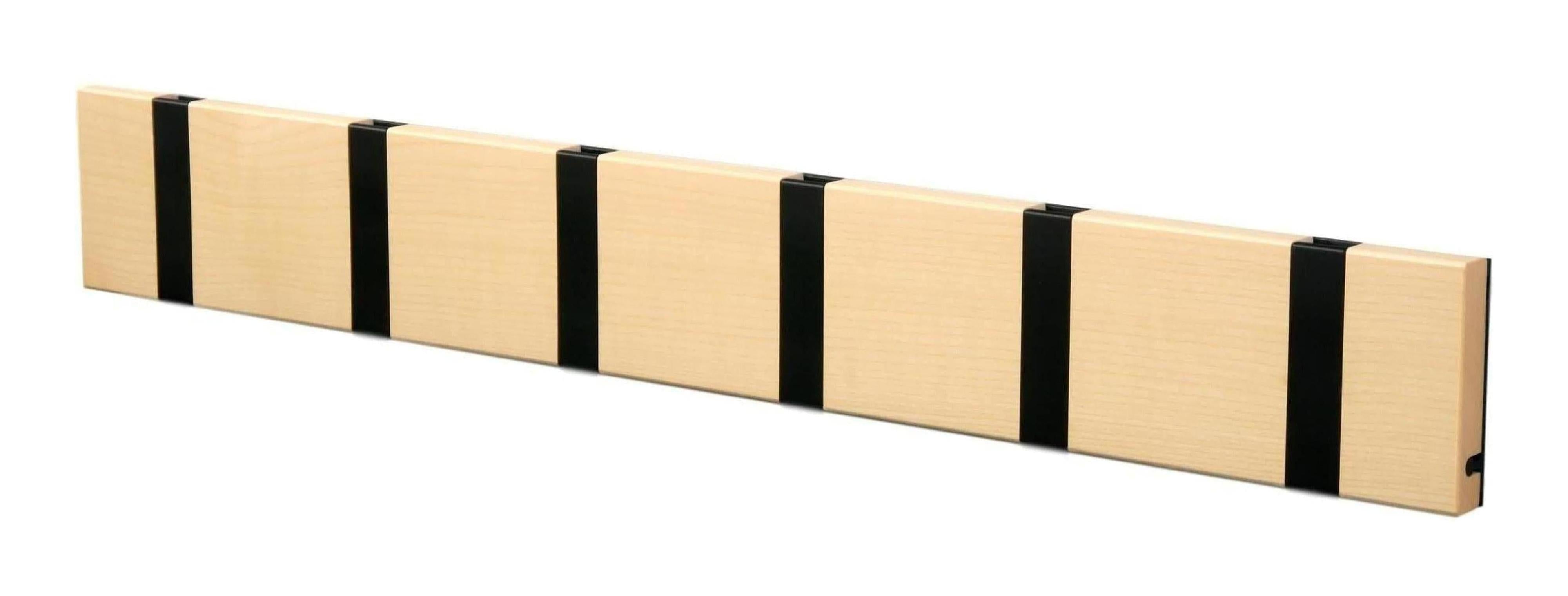 [product_category]-Loca Knax Horizontal Coat Rack 6 Hooks, Maple/Black-LOCA-5711394160434-10671-LOC-1