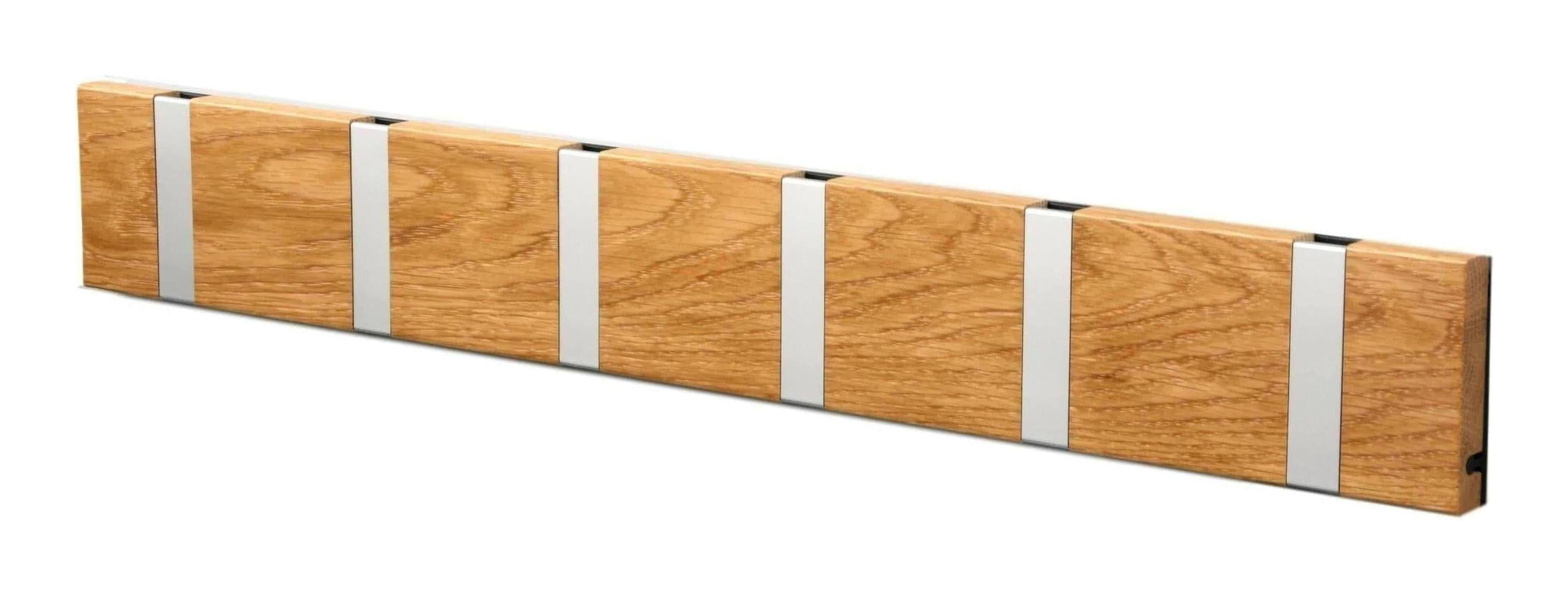[product_category]-Loca Knax Horizontal Coat Rack 6 Hooks, Oak Lacquered/Grey-LOCA-5711394160649-10692L-LOC-1