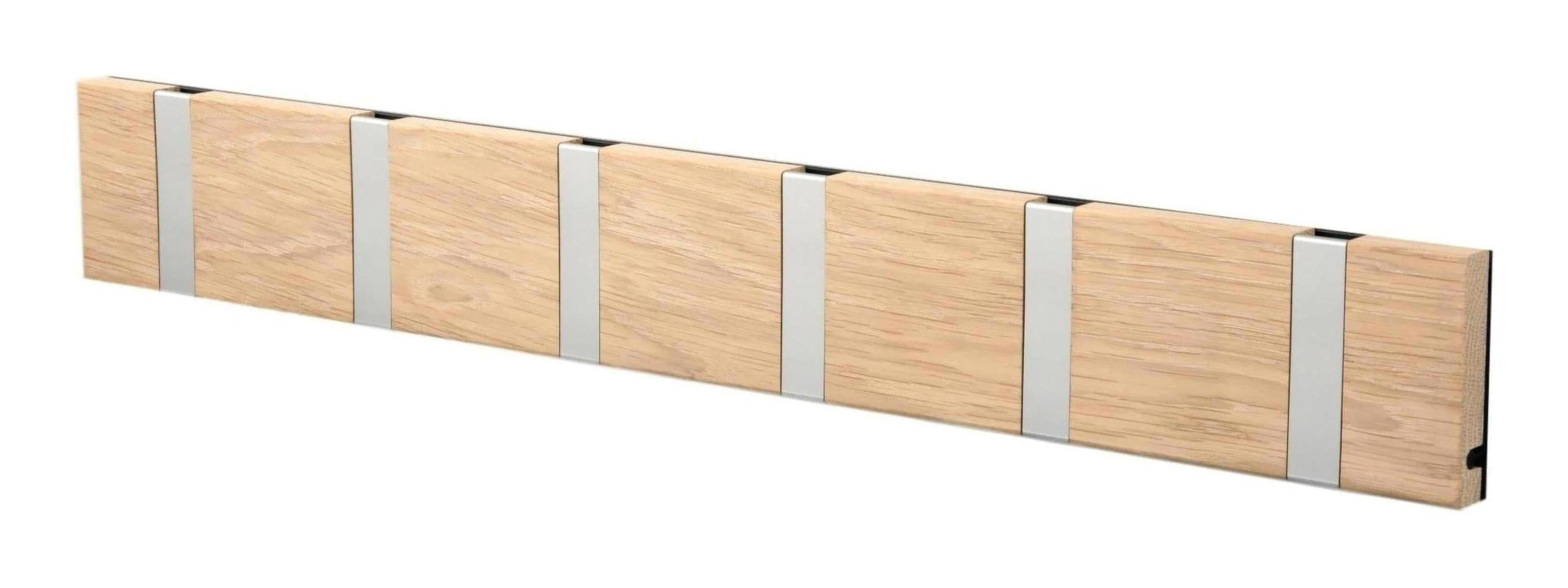 [product_category]-Loca Knax Horizontal Coat Rack 6 Hooks, Oak Limed/Grey-LOCA-5711394160632-10692-LOC-1