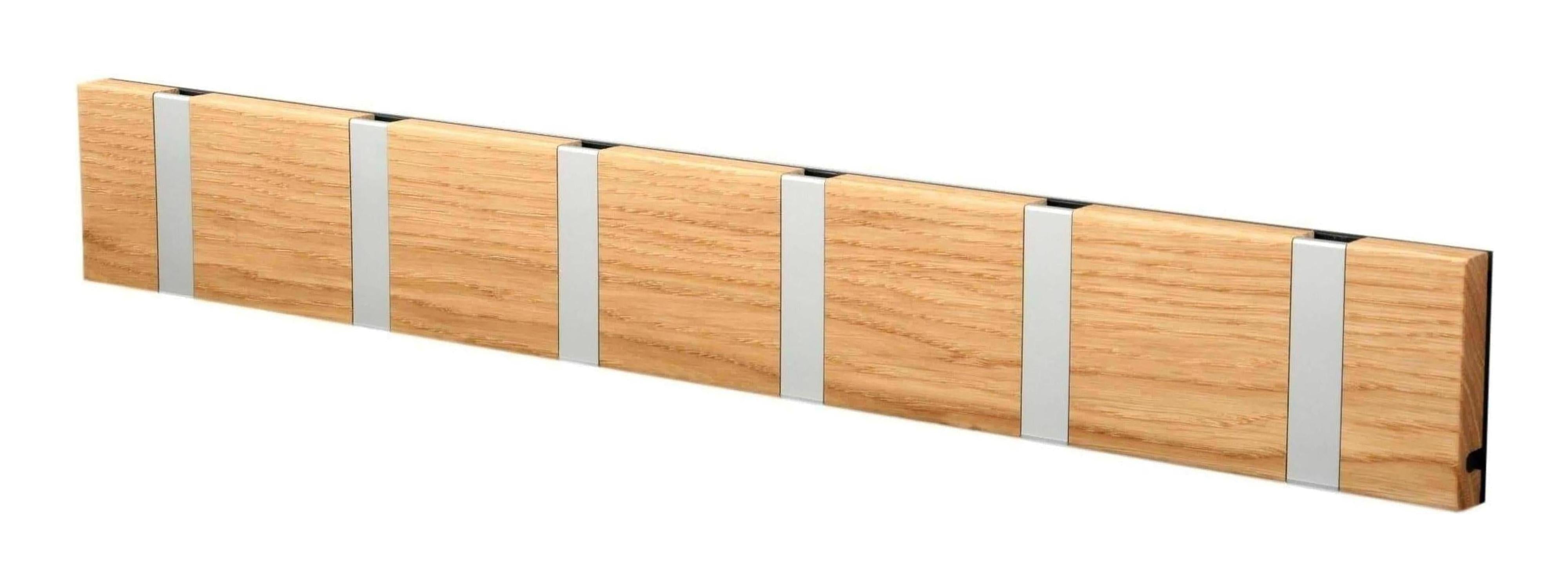 [product_category]-Loca Knax Horizontal Coat Rack 6 Hooks, Oak Oiled/Grey-LOCA-5711394160656-10692O-LOC-1